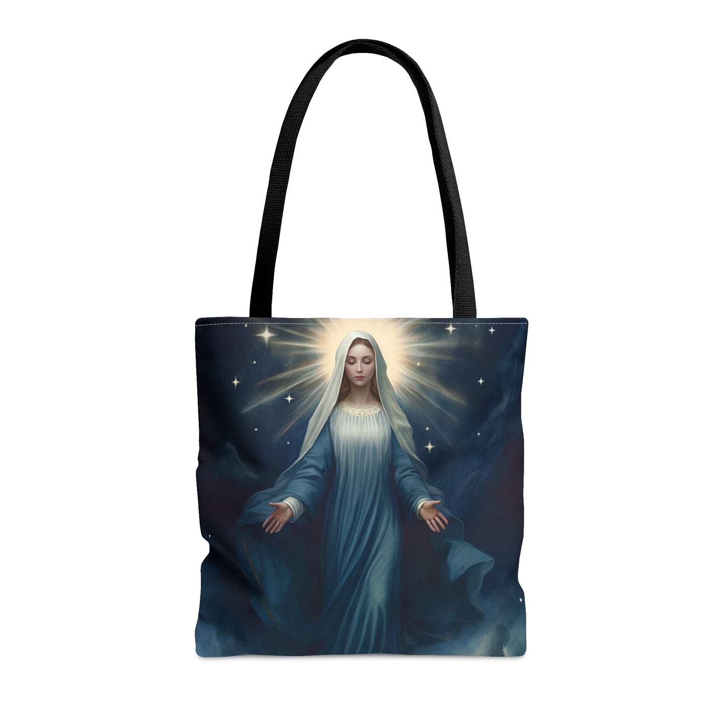Our Lady Star of the Sea Tote Bag - Large Medium Small Faith Art Bag - Re usable Tote Purse - Double Sided - Catholic Art Bag - Mother Mary