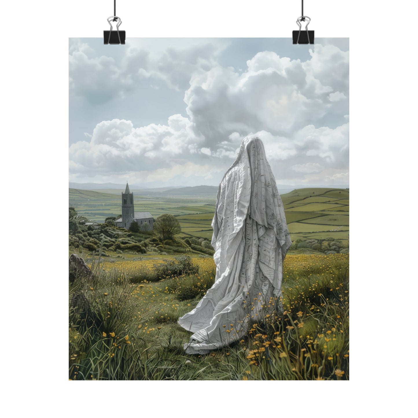Saint Ælfthryth of Crowland / Saint Alfreda - Sanctified Souls Print - Multiple Sizes - Premium Posters - Catholic Art - Christian painting