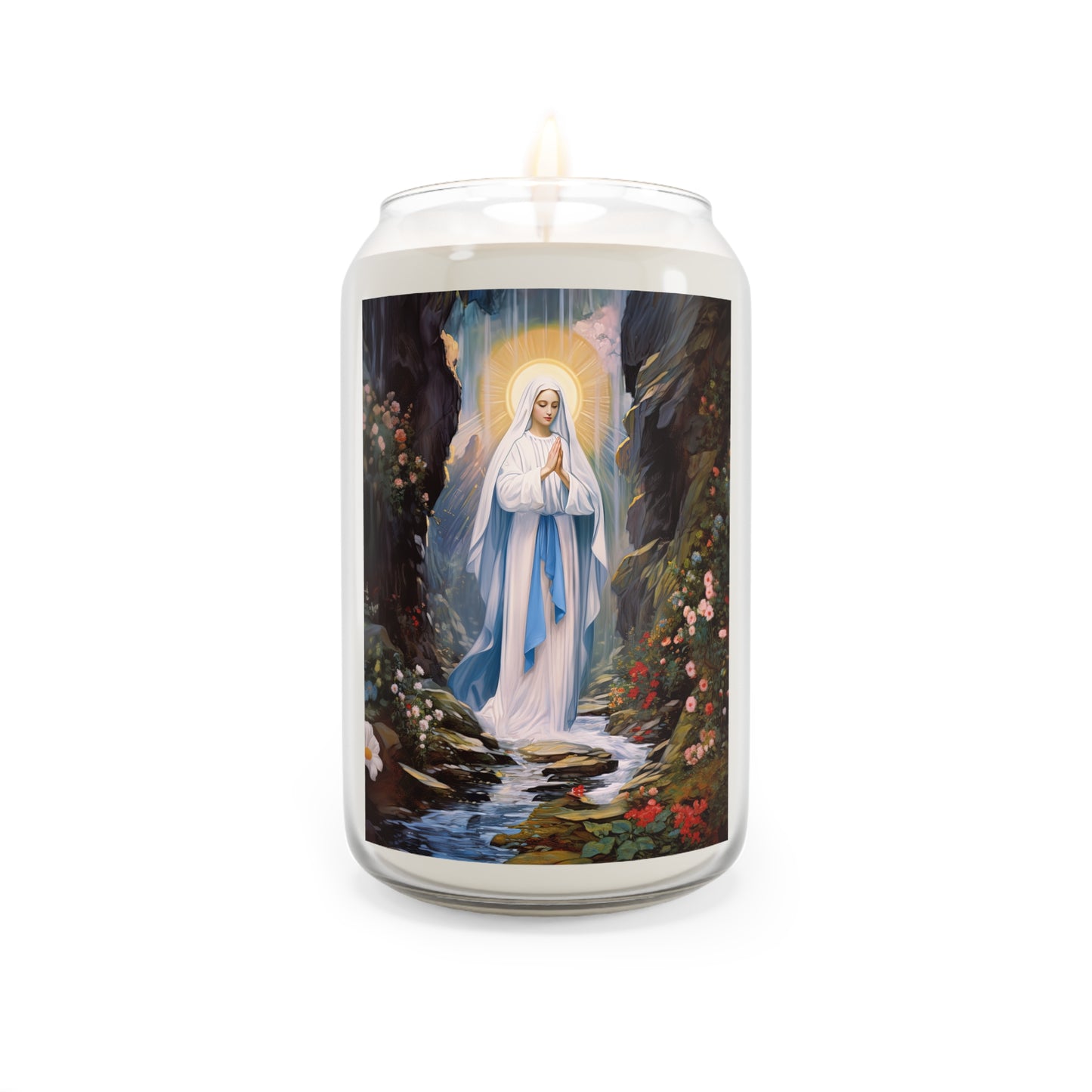 Our Lady of Lourdes - Scented Prayer Candle, 13.75oz - Tall Size - Religious Prayer Candle - Catholic Art