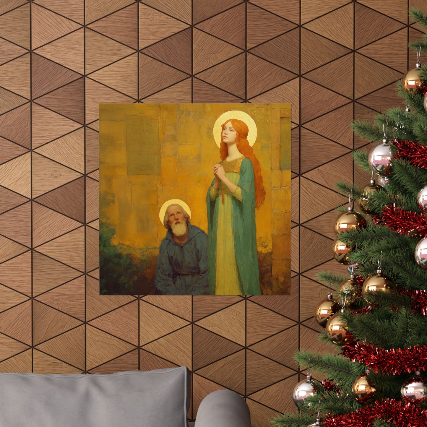 Saints Justina and Cyprian -  Catholic Art - Multiple Sizes - Premium Posters - Catholic Art - Christian Home - Catholic Saint Art