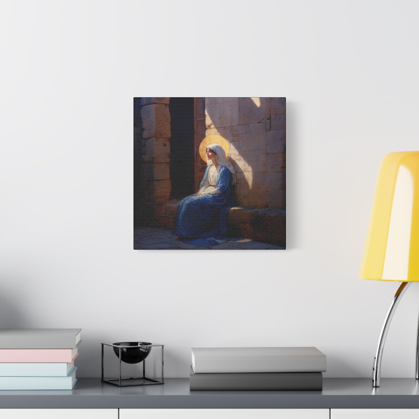 The Quiet Fiat That Split the Darkness, Mary's Yes - Gallery Wrapped Canvas - Print - Religious Art for your Home - Catholic Art