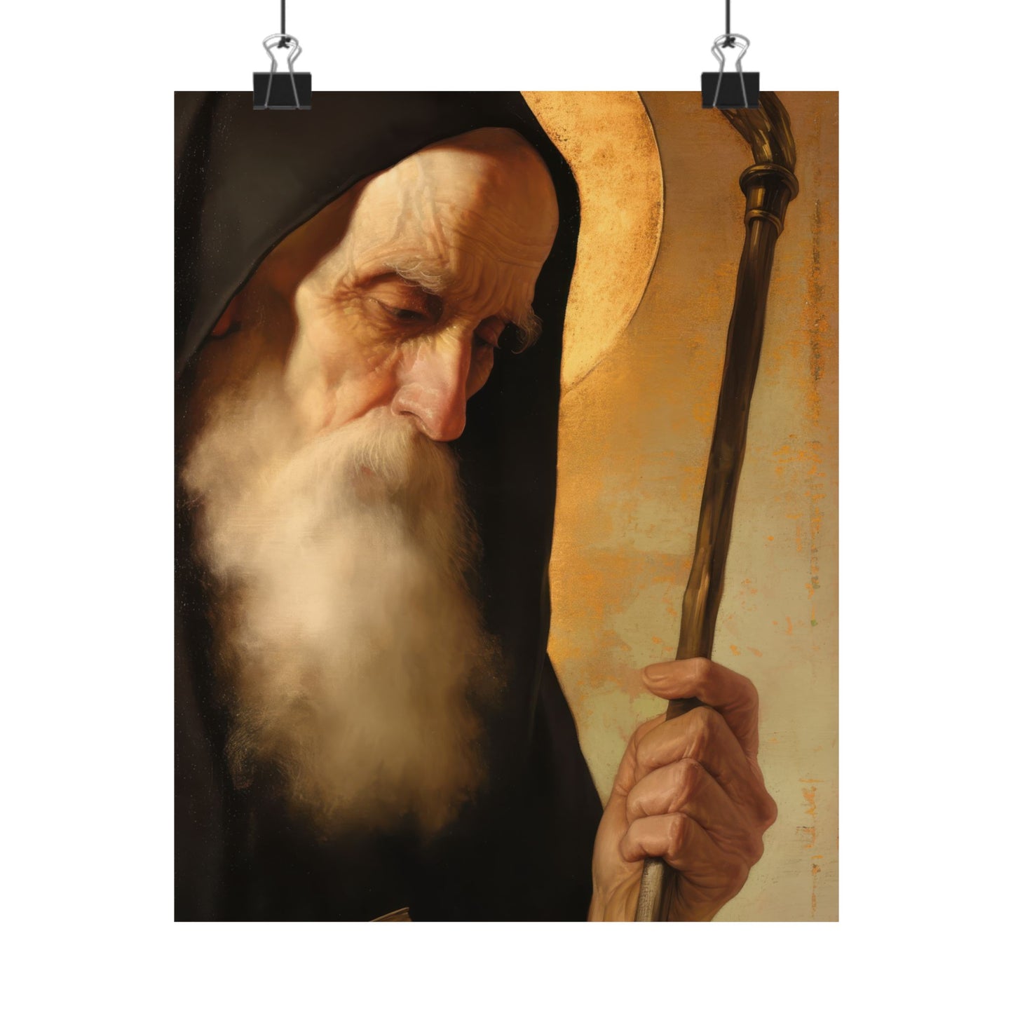Saint Benedict  - Sanctified Souls Print - Multiple Sizes - Premium Posters - Catholic Art - Christian Home Decor Artwork