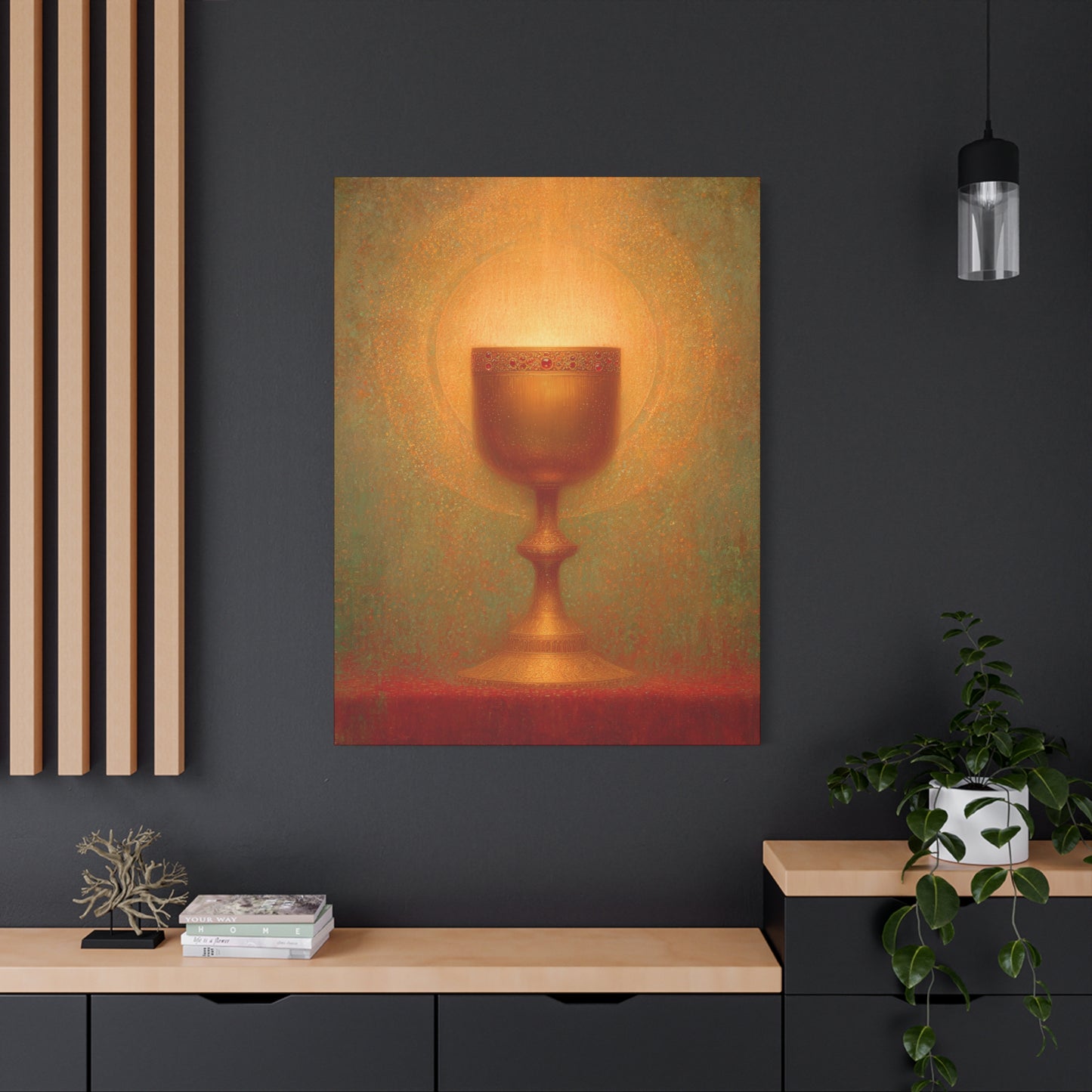 Chalice of the Lamb, Light of the World - The Holy Grail - Gallery Wrapped Canvas - Print - Religious Art for your Home - Catholic Art