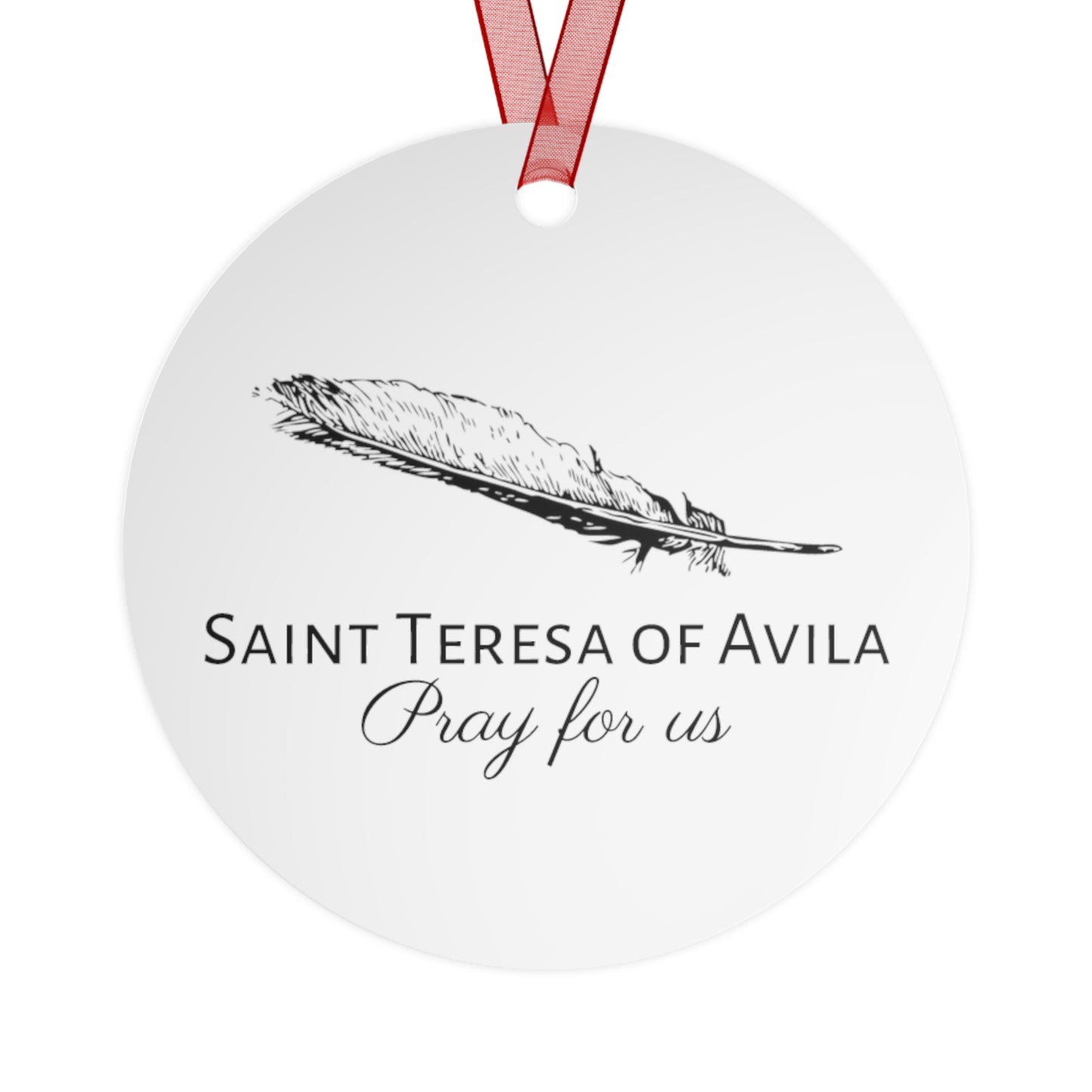 Saint Teresa of Avila Ornament - Religious Holiday Christmas Ornament and Keepsake - Double sided Keepsake Religious Ornament