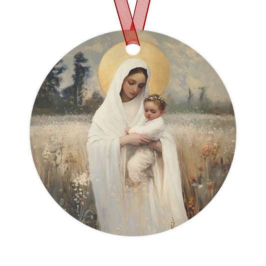 Our Lady of the Prairie Metal Ornament - Religious Holiday Christmas Ornament and Keepsake - Prayer Ornament