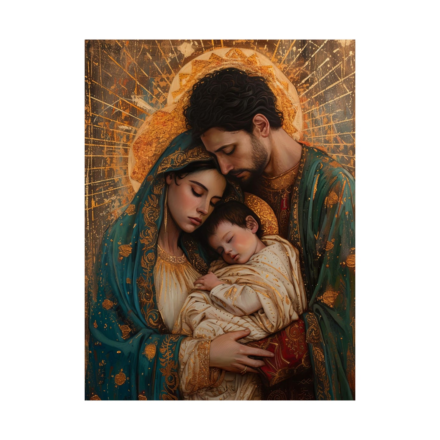 Divine Harmony - The Holy Family - Sanctified Souls Print - Multiple Sizes - Premium Matte Vertical Posters - Jesus, Mary, Joseph