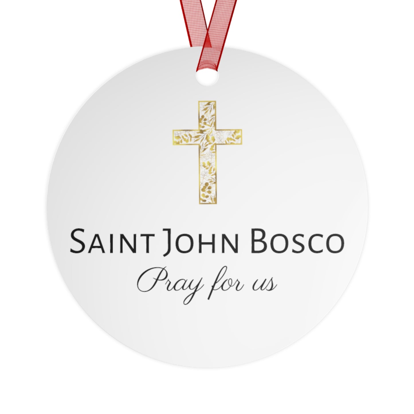 Saint John Bosco / Don Bosco Metal Ornament - Religious Holiday Christmas Ornament and Keepsake - Double sided - Prayer Ornament