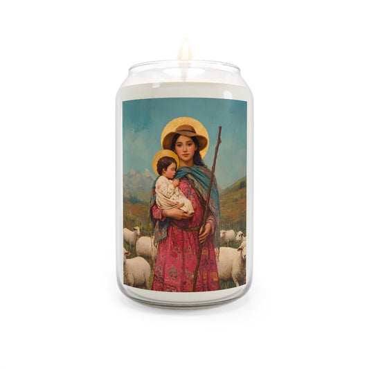 Divina Pastora - Divine Shepherdess - Marian Title - Mother Mary - Scented Prayer Candle, 13.75oz - Tall Size - Religious Prayer Candle