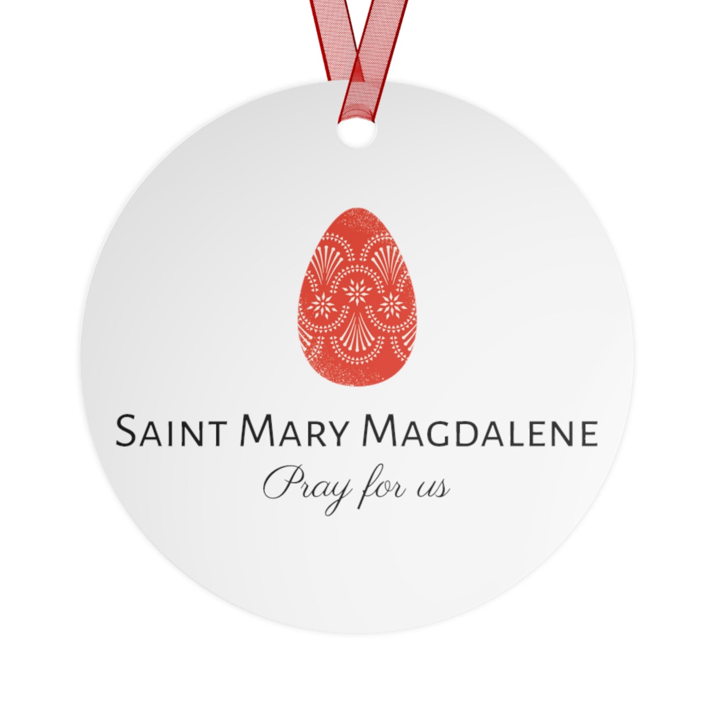 Mary Magdalene's Inner Peace Metal Ornament - Religious Holiday Christmas Ornament and Keepsake - Prayer Ornament