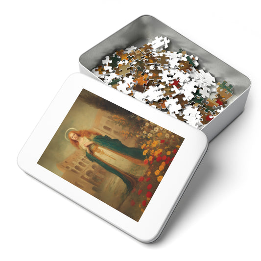 Saint Justina - Puzzle and Tin - Religious Jigsaw Puzzle (30, 110, 252, 500,1000) - Gift Catholic Families - Religious Art Puzzle