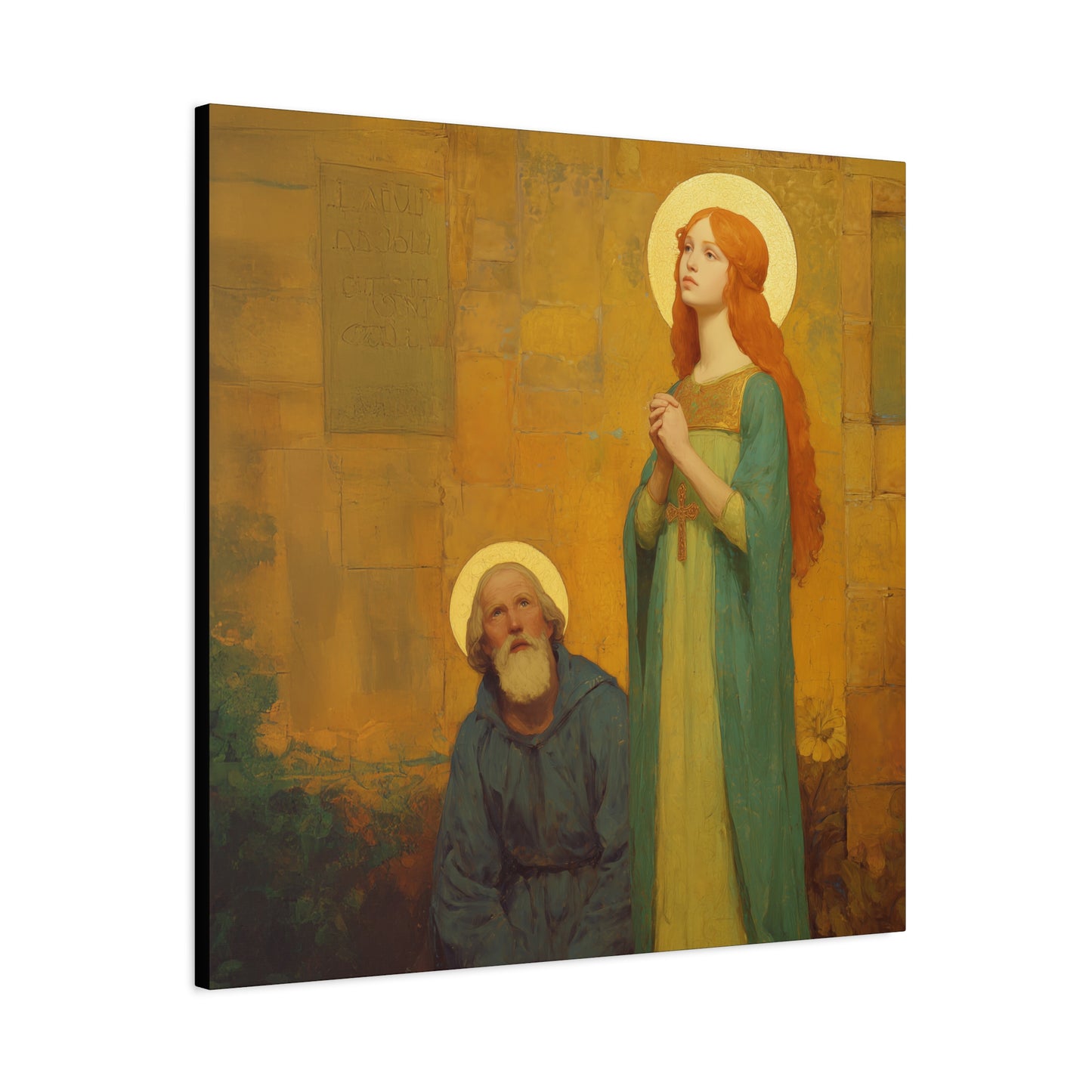Saints Justina and Cyprian - Multiple Sizes - Catholic Home art - Museum Wrapped Canvas - Sanctified Souls Print - Catholic Martyr Art