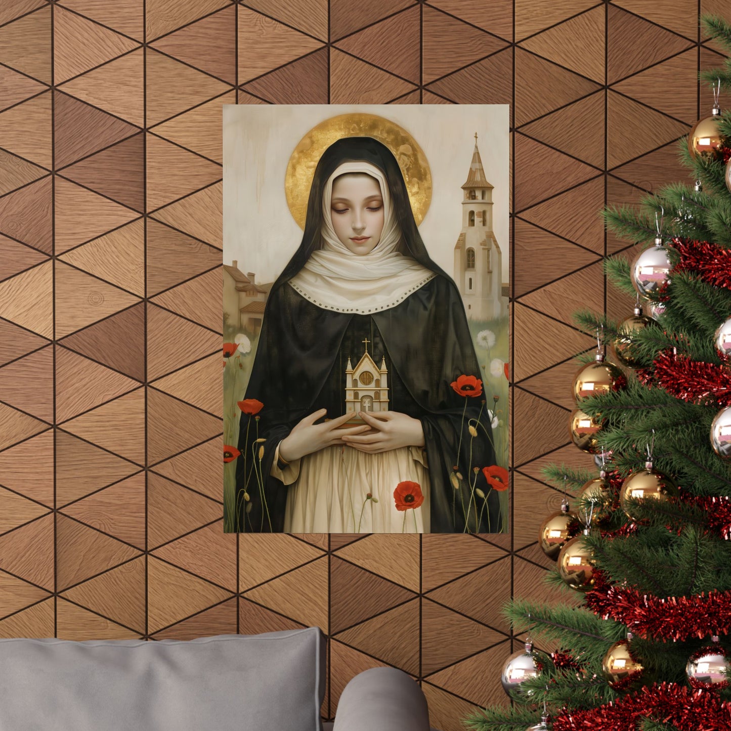 Saint Erentrude Poster Print - Sanctified Souls Print - Multiple Sizes - Premium Posters - Catholic Art for your home