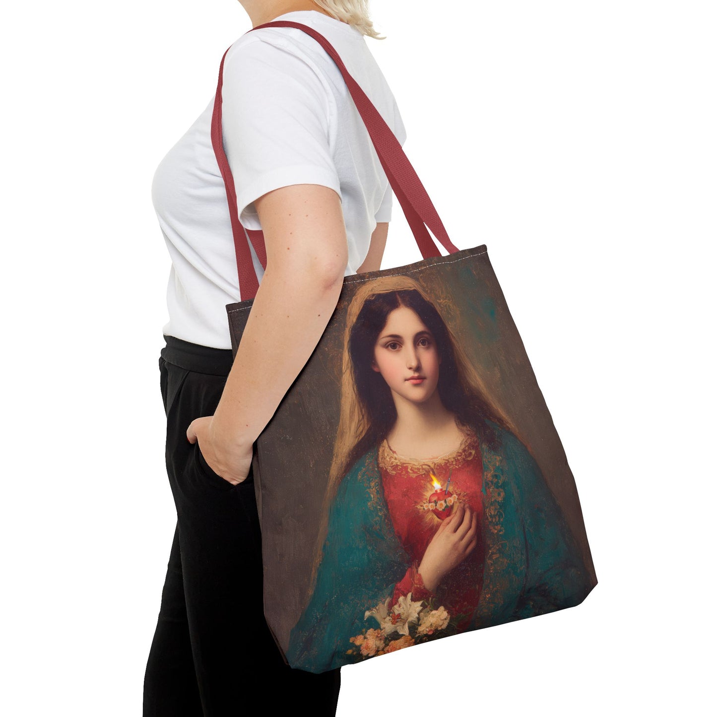 The Immaculate Heart of Mary - Mother Mary - Marian Art - Tote Bag - Large Medium Small Faith Art Bag - Tote Purse - Double Sided