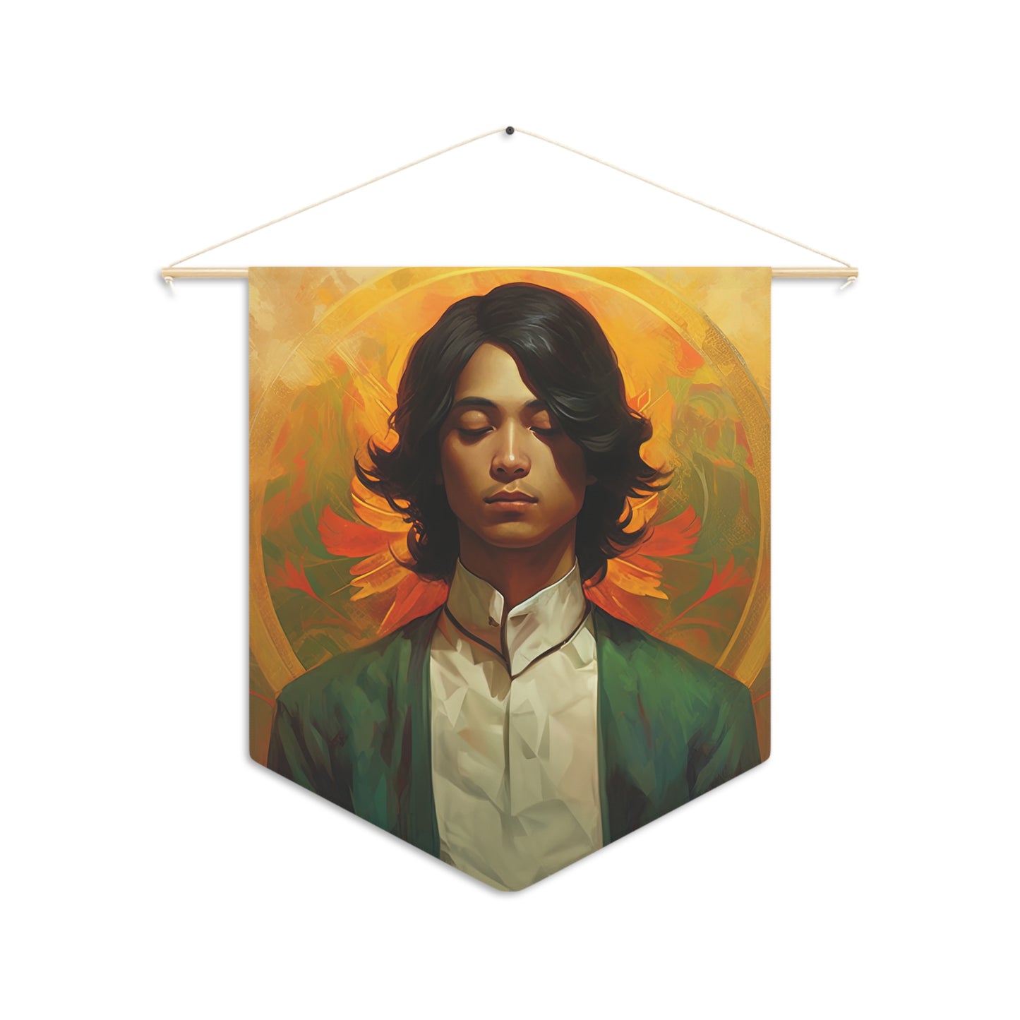 Saint Lorenzo Ruiz Wall Banner / Wall Hanging / Pennant - Prayer room - Catholic Art - Saint Art - Large Saint Print - 18" x 21"