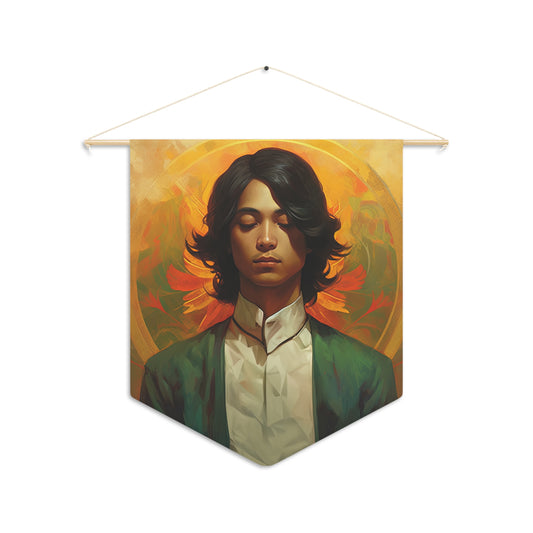 Saint Lorenzo Ruiz Wall Banner / Wall Hanging / Pennant - Prayer room - Catholic Art - Saint Art - Large Saint Print - 18" x 21"
