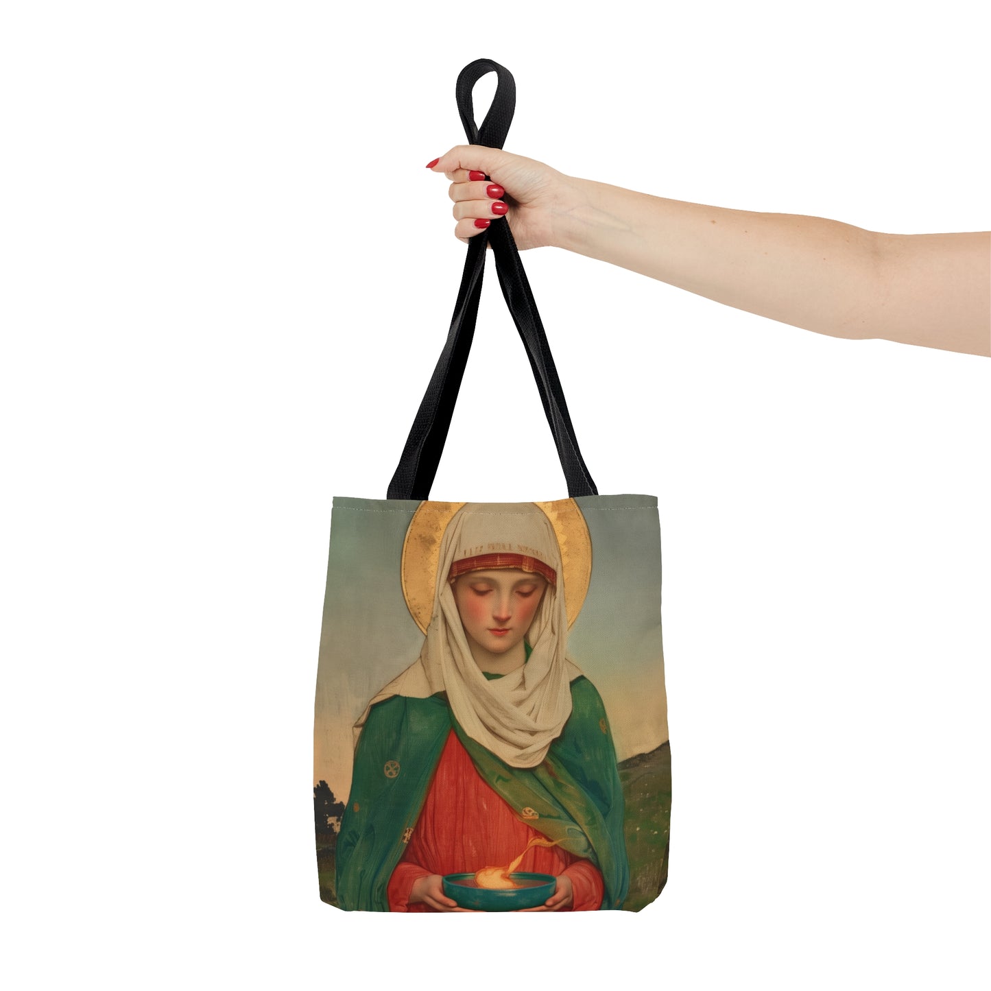 Saint Brigid of Ireland / Kildare Tote Bag - Large Medium Small Faith Art Bag - Catholic Faith Purse - Religious - Prayer Bag - Devotional