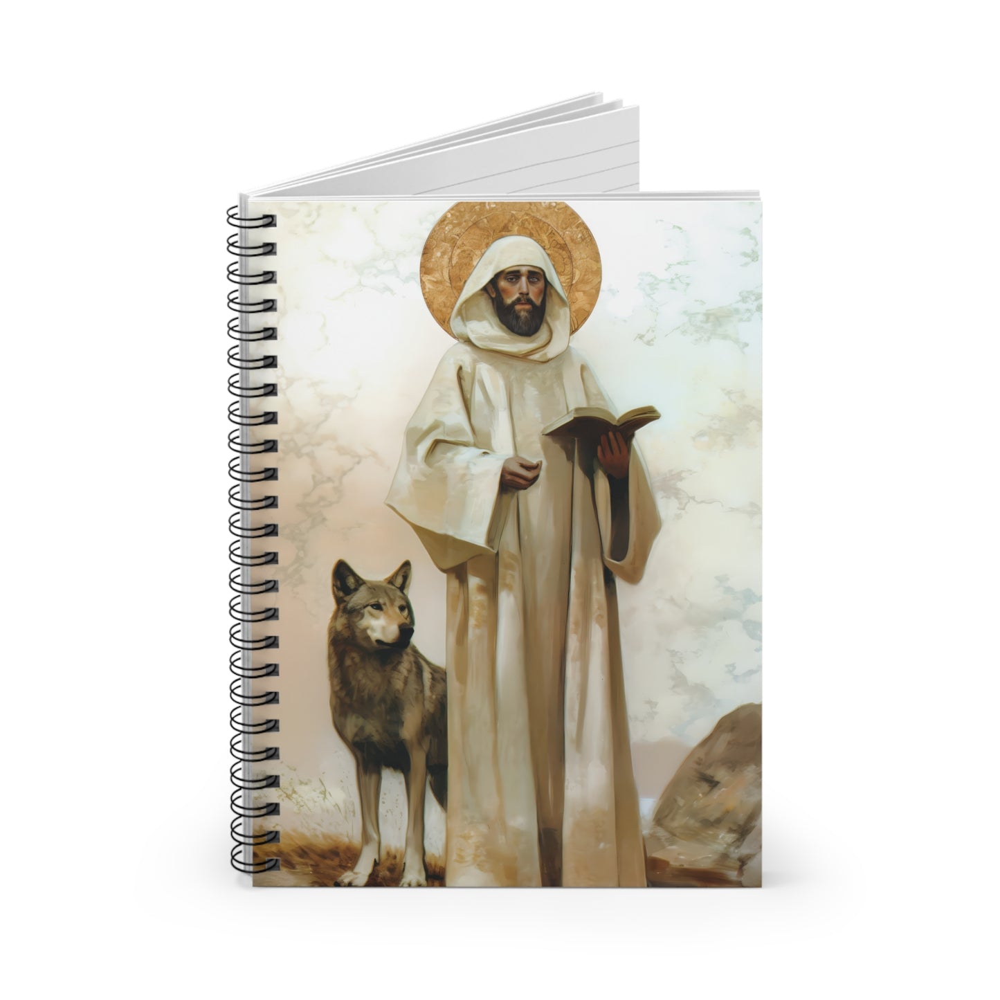 Saint William of Vercelli - Sanctified Souls Art - Religious - Spiral Notebook - Ruled Line - Catholic Religious art present gift -  Journal