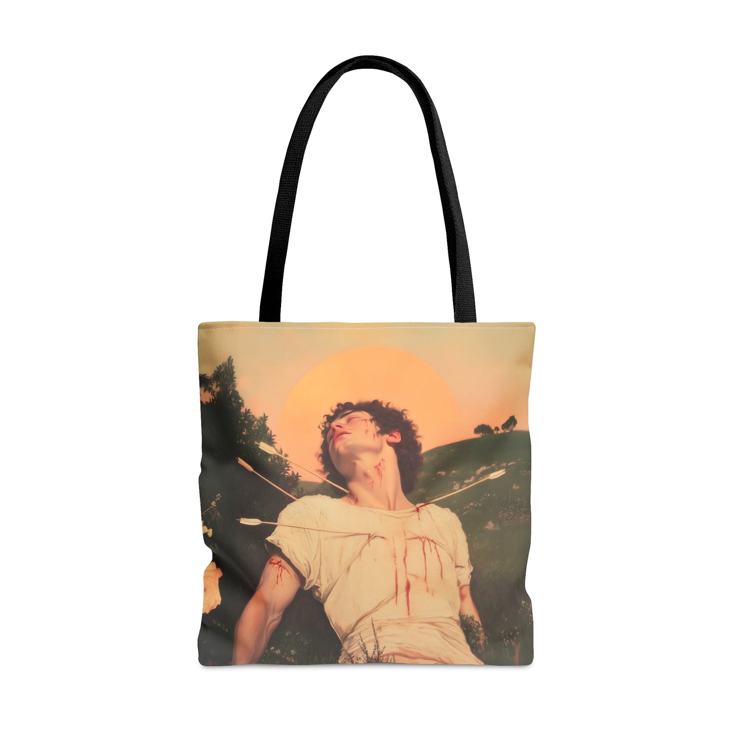 Saint Sebastian - Tote Bag - Large Medium Small Faith Art Bag - Bible Study Faith Purse - Double Sided