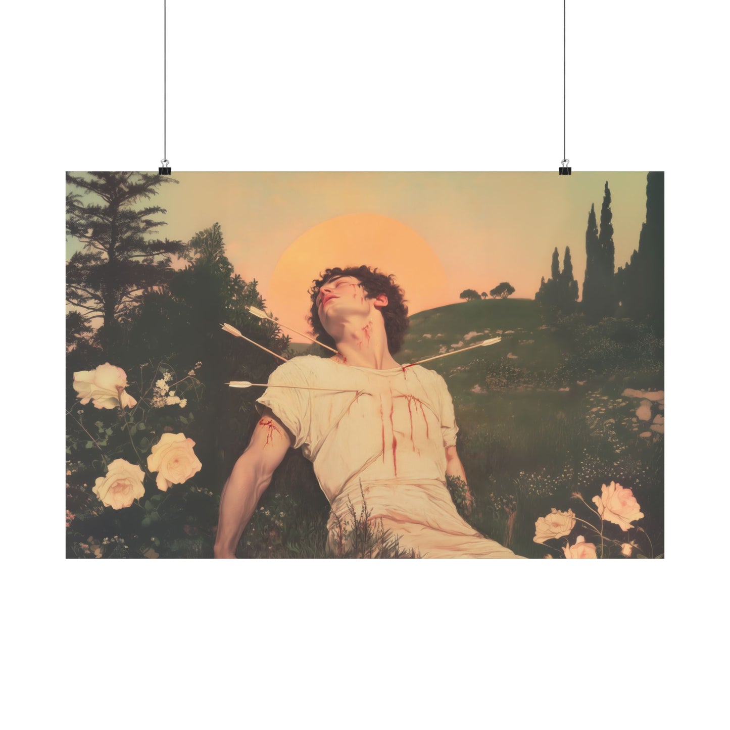Saint Sebastian - Sanctified Souls Print - Multiple Sizes - Premium Posters - Catholic Art - Christian Home Decor Artwork