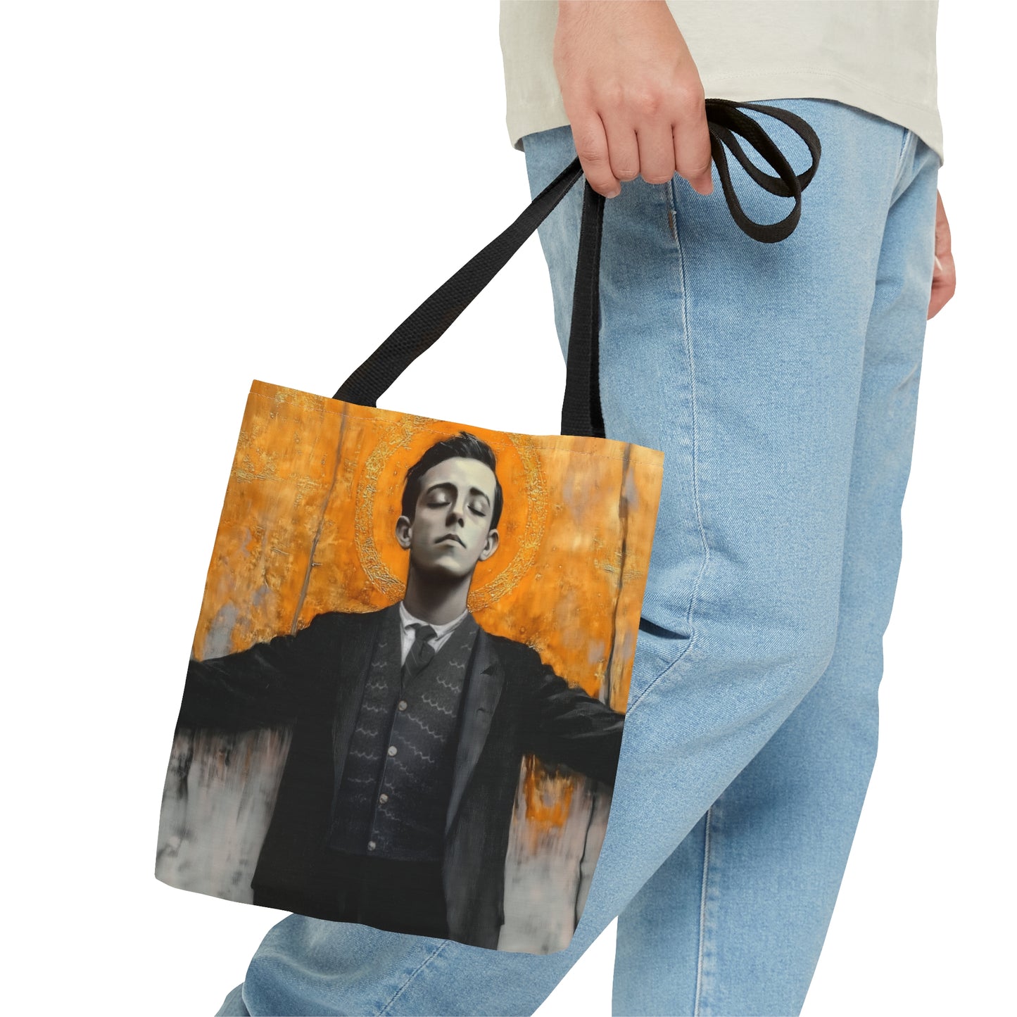 Blessed Miguel Pro Tote Bag - Large Medium Small Faith Art Bag - Catholic Faith Purse - Double Sided - Bible bag - Prayer Bag