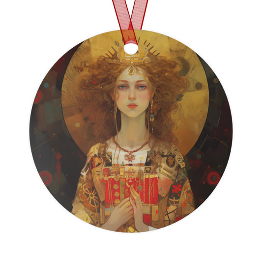 Saint Ursula - Religious Holiday Christmas Ornament and Keepsake - Double sided Keepsake Religious Ornament