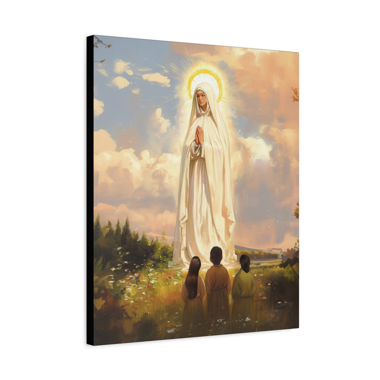 Our Lady of Fátima - Gallery Wrapped Canvas - Print - Religious Art for your Home - Catholic art print - prayer room art