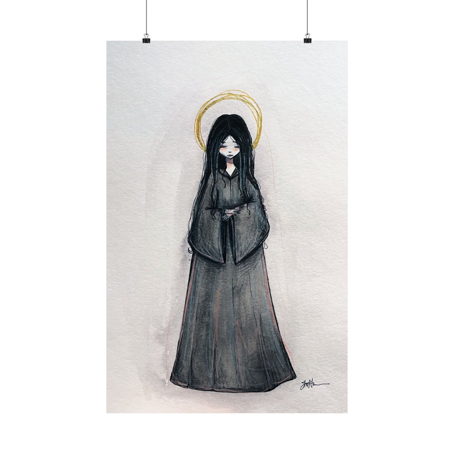 Blessed Mary Magdalen Kiota Hand-Drawn Catholic Art Print | Martyrs of Japan Devotional Wall Art | Sanctified Solocosmo Religious Poster