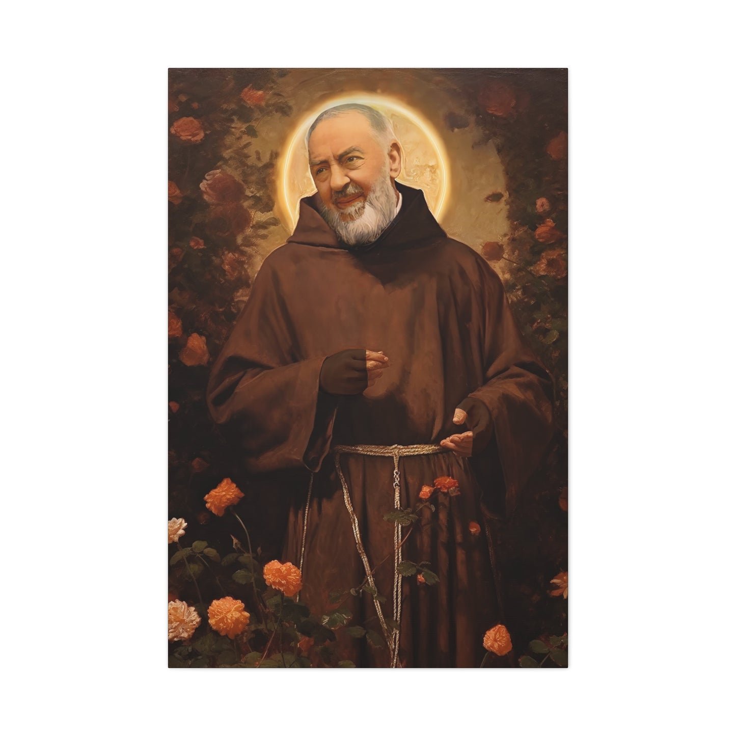 Saint Padre Pio - Museum Wrapped Canvas - Sanctified Souls Print - Religious Art for your Home
