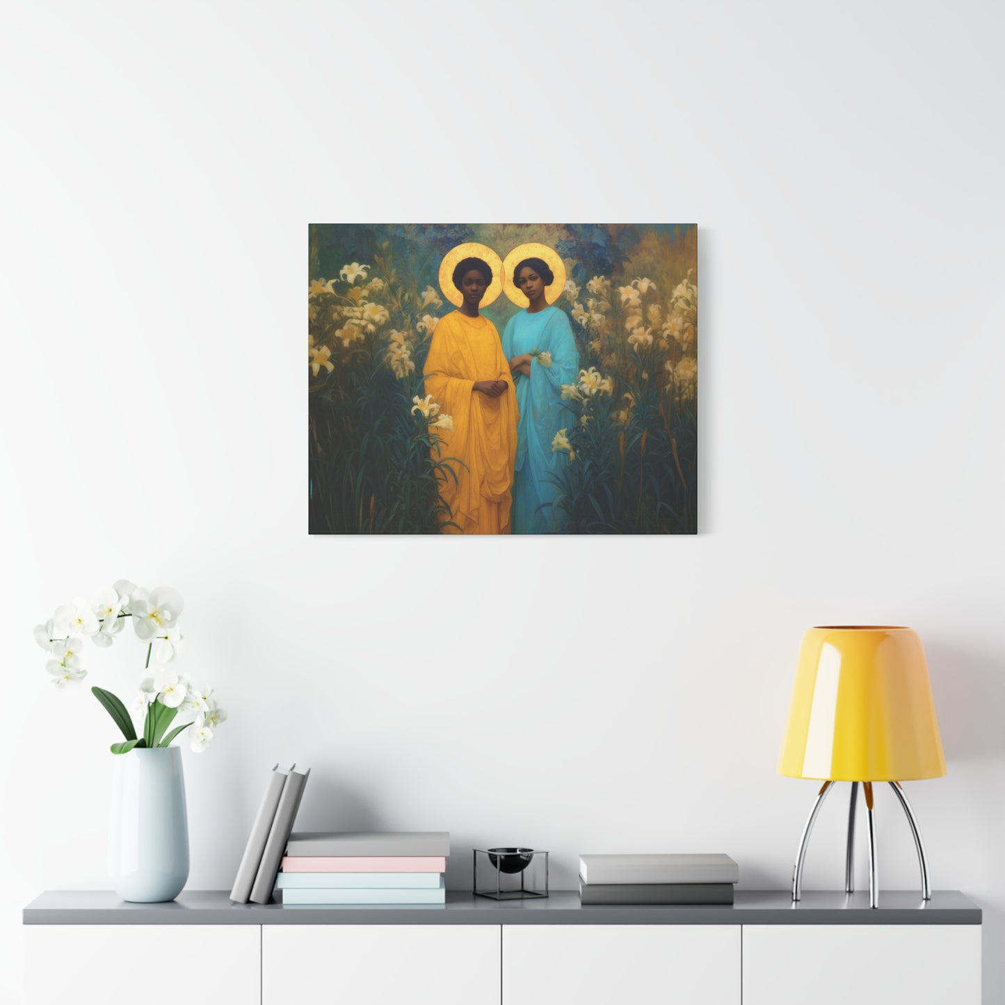 Saint Perpetua and Saint Felicity -  Museum Wrapped Canvas - Sanctified Souls Print - Religious Art for your Home - Catholic Saint Art