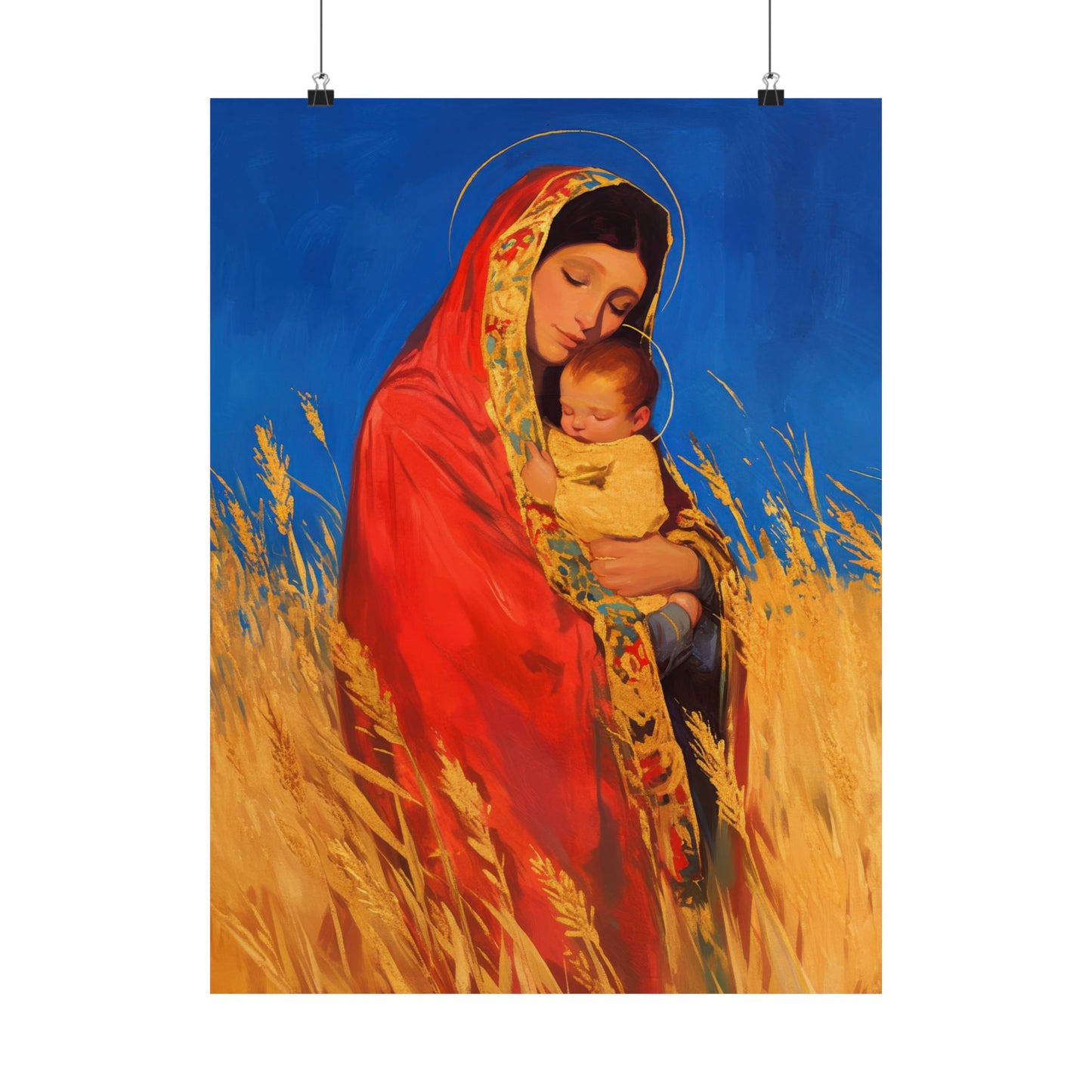 Our Lady of the Harvest - Sanctified Souls Print - Multiple Sizes - Premium Posters - Catholic Art - Christian Home