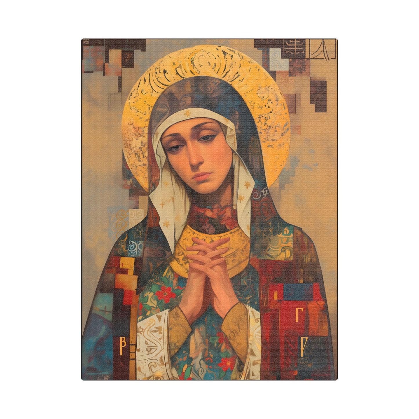 Virgin Mary - Holy Mother of Grace  - Museum Wrapped Canvas - Print - Religious Art for your Home - Catholic art print