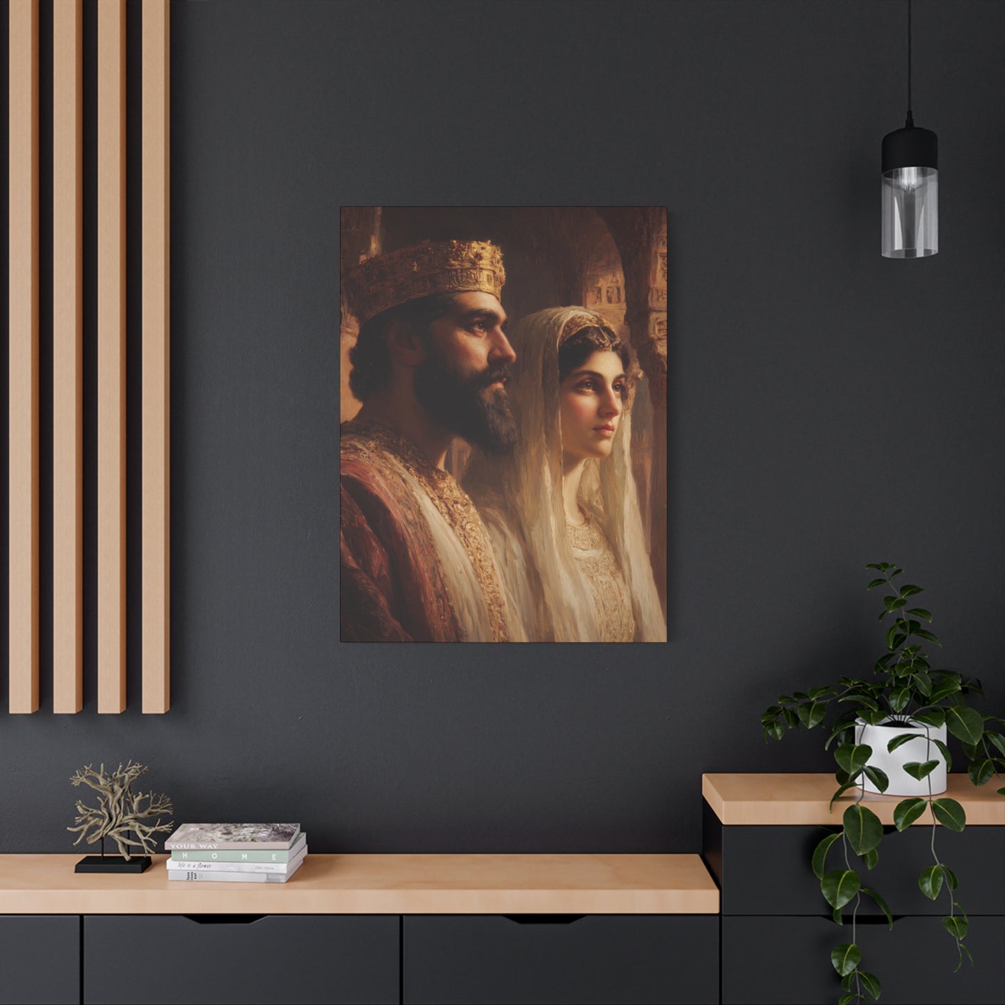 King Xerxes and Queen Esther  - Gallery Wrapped Canvas - Print - Religious Art for your Home - Catholic Art Print