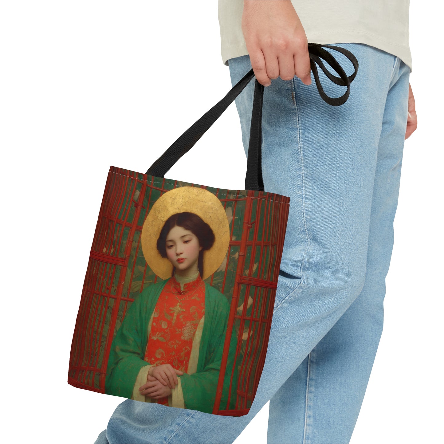 Saint Agnes Tsao Kou Ying - Tote Bag - Large Medium Small Faith Art Bag - Bible Study Faith Purse - Double Sided