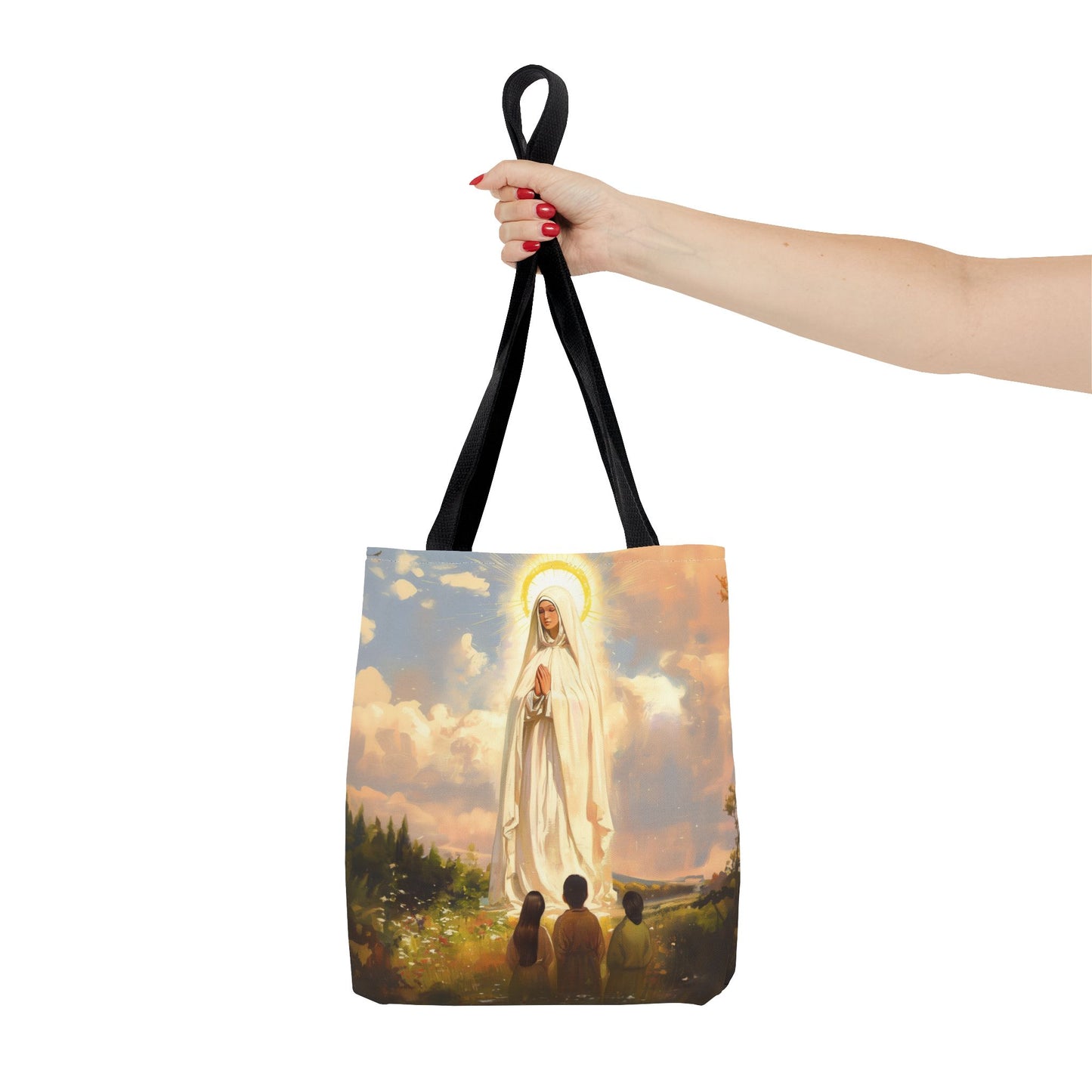 Our Lady of Fátima Tote Bag - Large Medium Small Faith Art Bag - Catholic Faith Purse - Religious Carry All Reusable Tote Bag