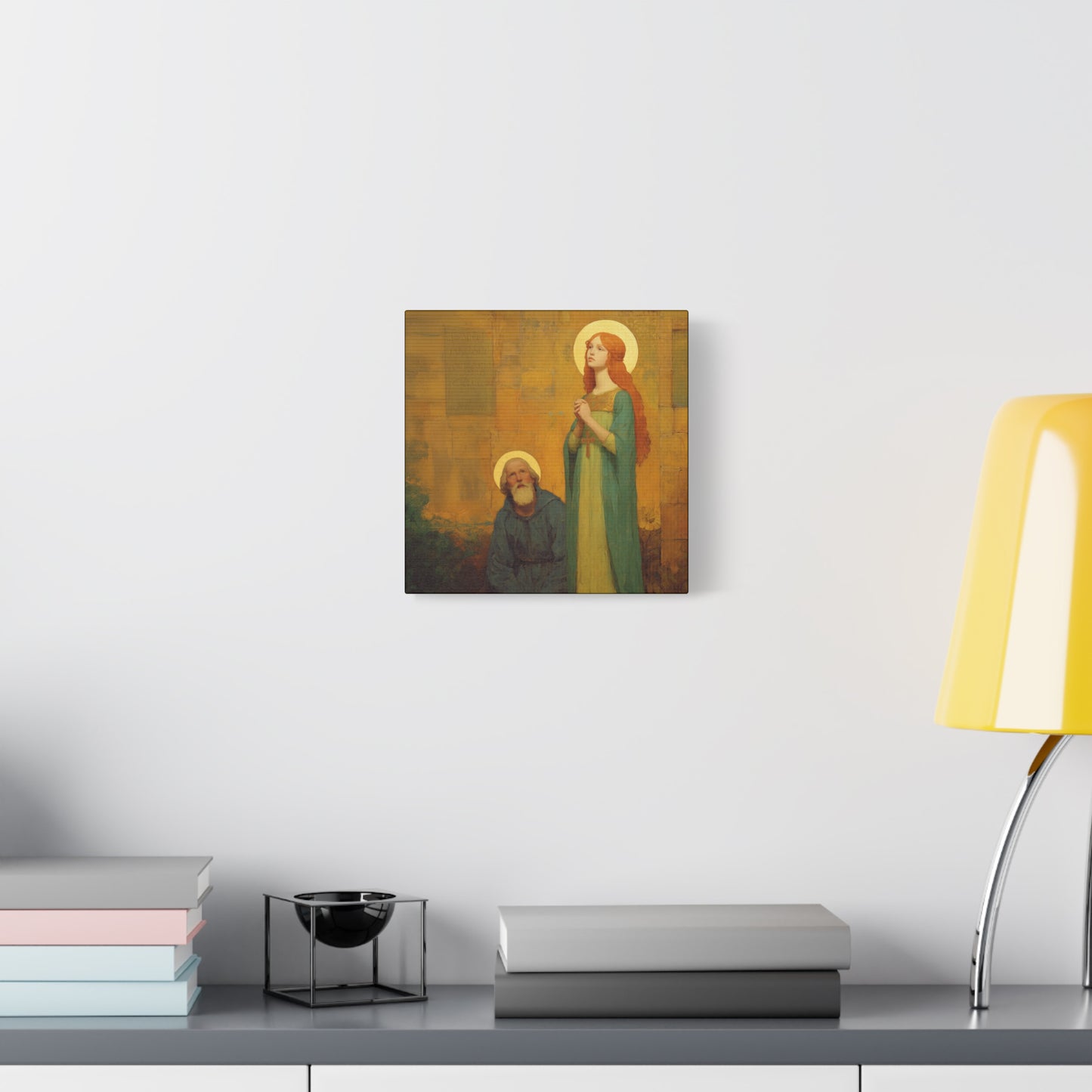 Saints Justina and Cyprian - Multiple Sizes - Catholic Home art - Museum Wrapped Canvas - Sanctified Souls Print - Catholic Martyr Art