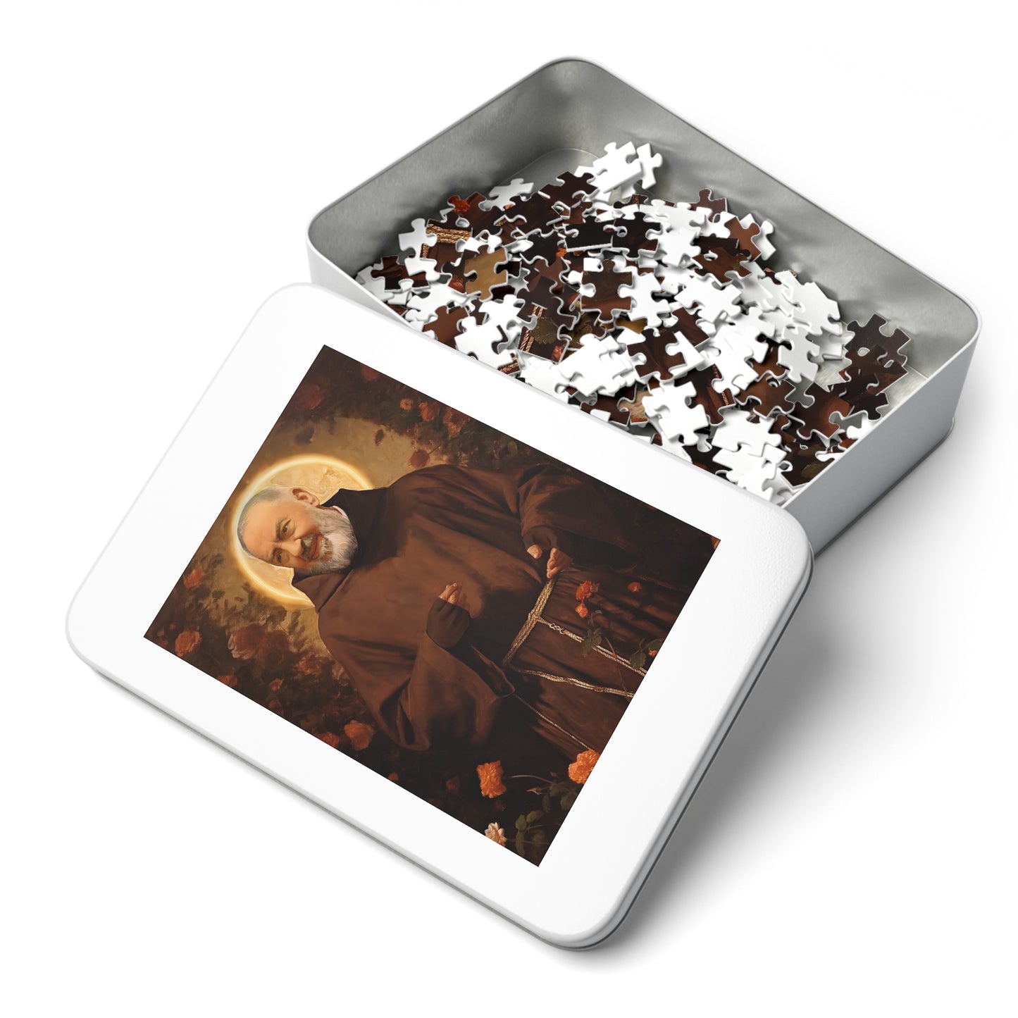 Saint Padre Pio - Puzzle and Keepsake Tin - Religious Jigsaw Puzzle (30, 110, 252, 500,1000-Piece) - Religious Puzzle