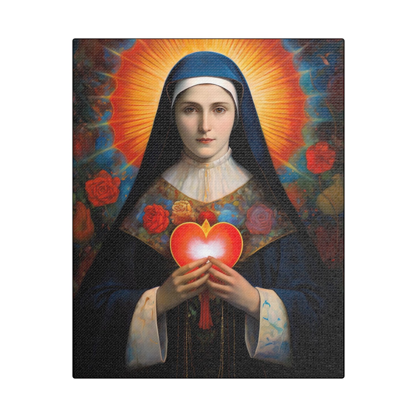 Saint Jane Frances de Chantal Canvas Print - Multiple Sizes - Catholic Home art - Museum Wrapped Canvas - Sanctified Souls Print