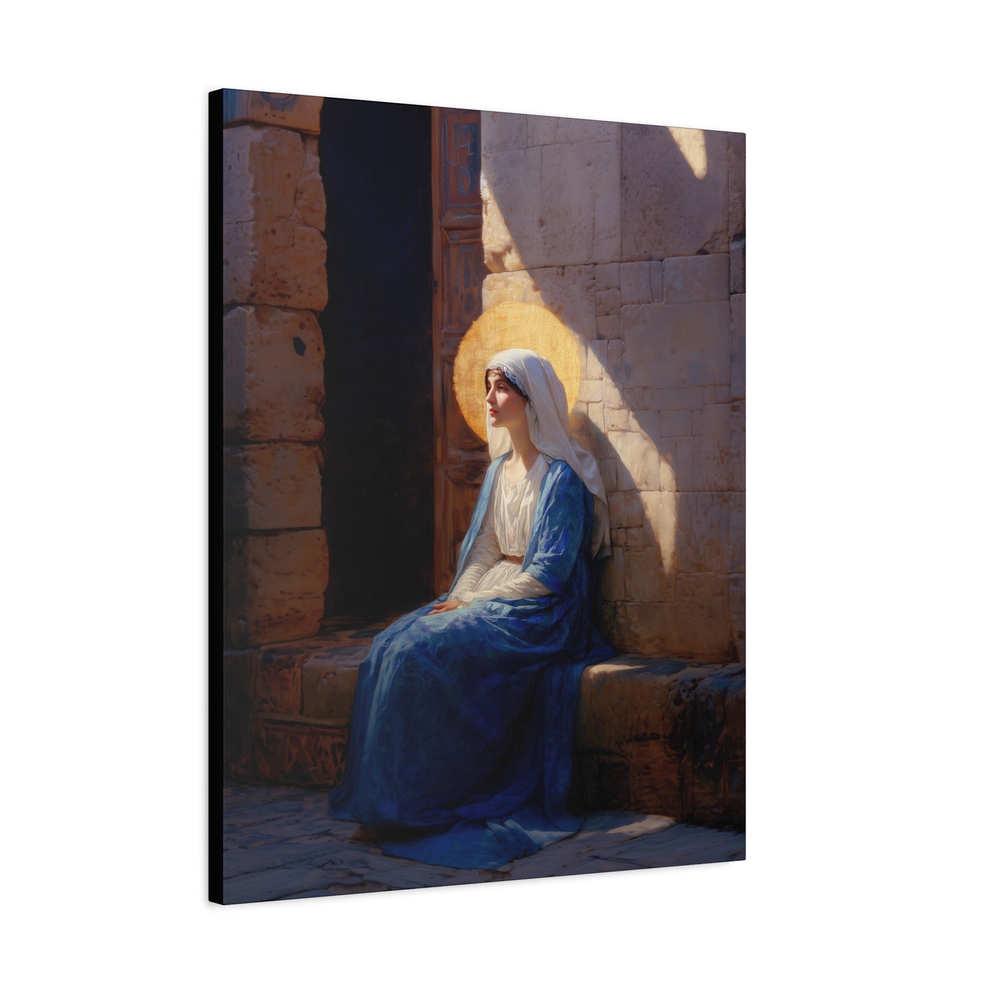 The Quiet Fiat That Split the Darkness, Mary's Yes - Gallery Wrapped Canvas - Print - Religious Art for your Home - Catholic Art