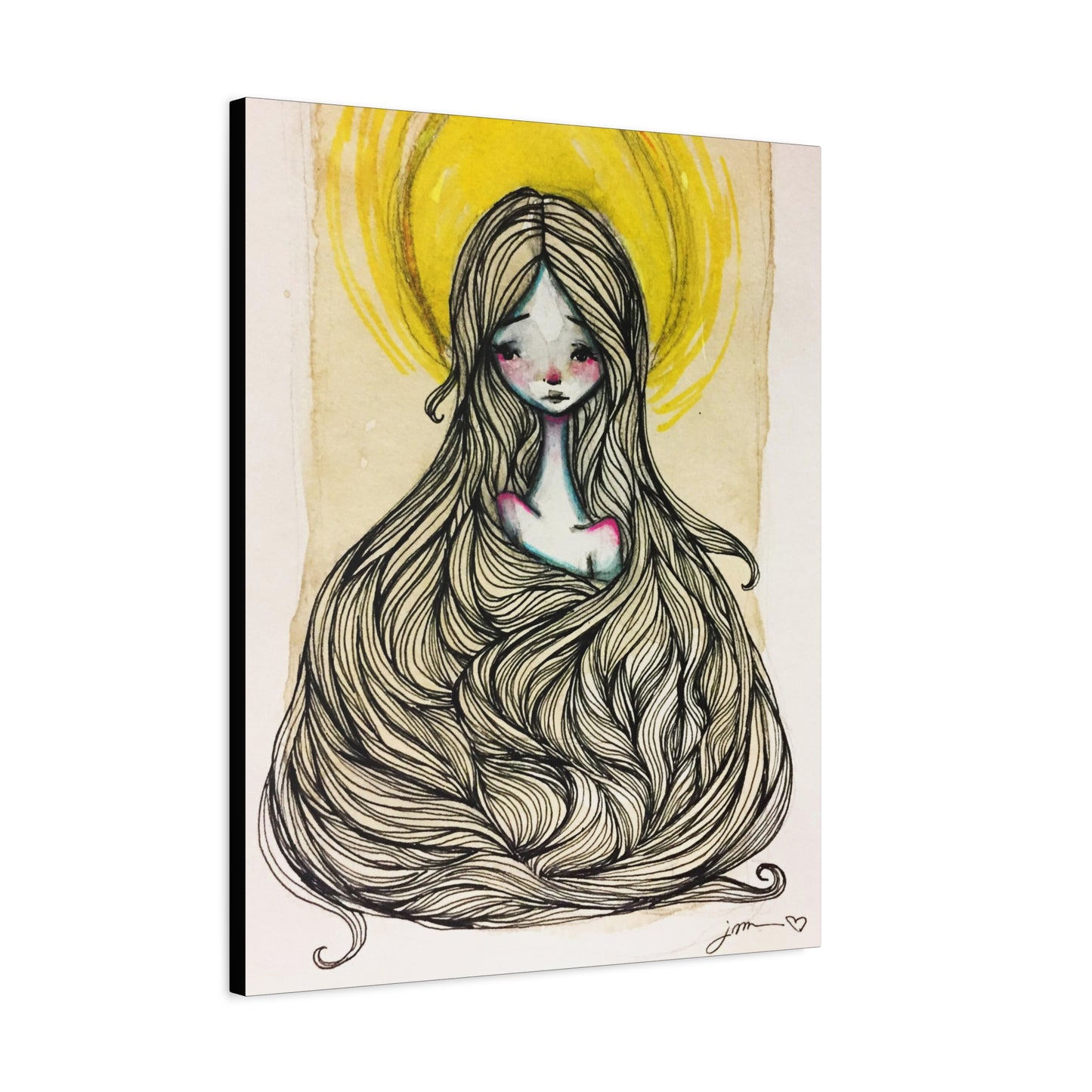 Saint Agatha of Sicily Canvas Print - Hand-Drawn Catholic Art Print | Christian Sacred Wall Art | Sanctified Solocosmo Religious Artwork