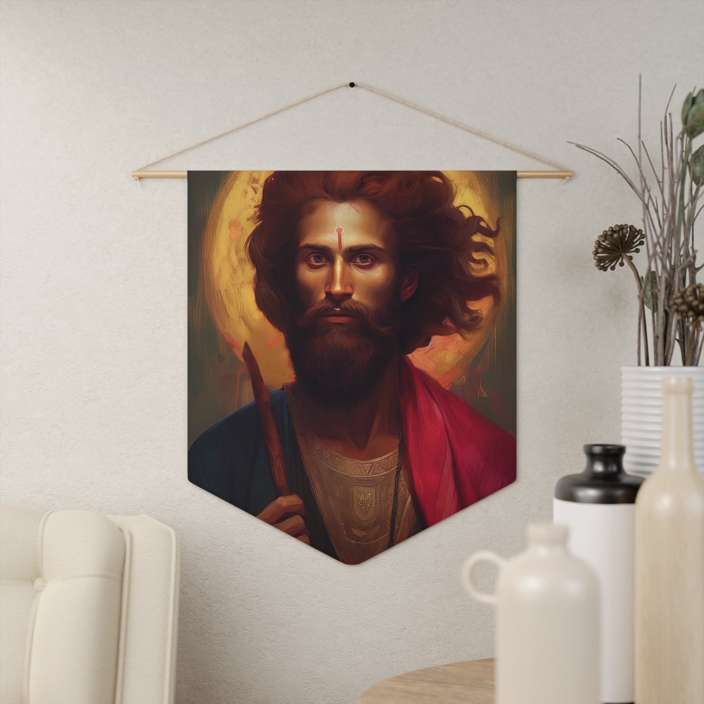 Saint James the Lesser Wall Banner / Wall Hanging - Prayer room art - Catholic Home Art - Large Saint Art - 18" x 21"