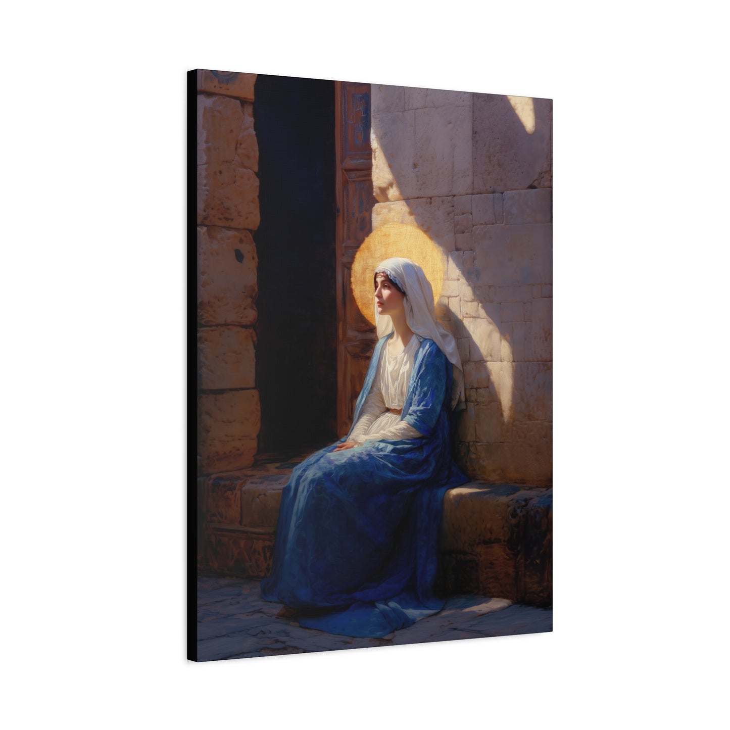 The Quiet Fiat That Split the Darkness, Mary's Yes - Gallery Wrapped Canvas - Print - Religious Art for your Home - Catholic Art