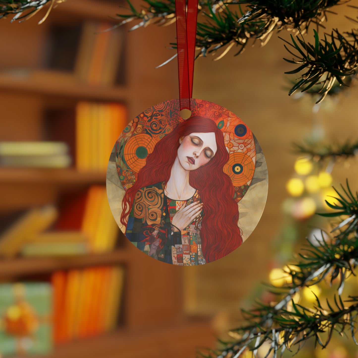 Mystery of Mercy Saint Mary Magdalene Metal Ornament - Religious Holiday Christmas Ornament and Keepsake - Double sided - Prayer Ornament