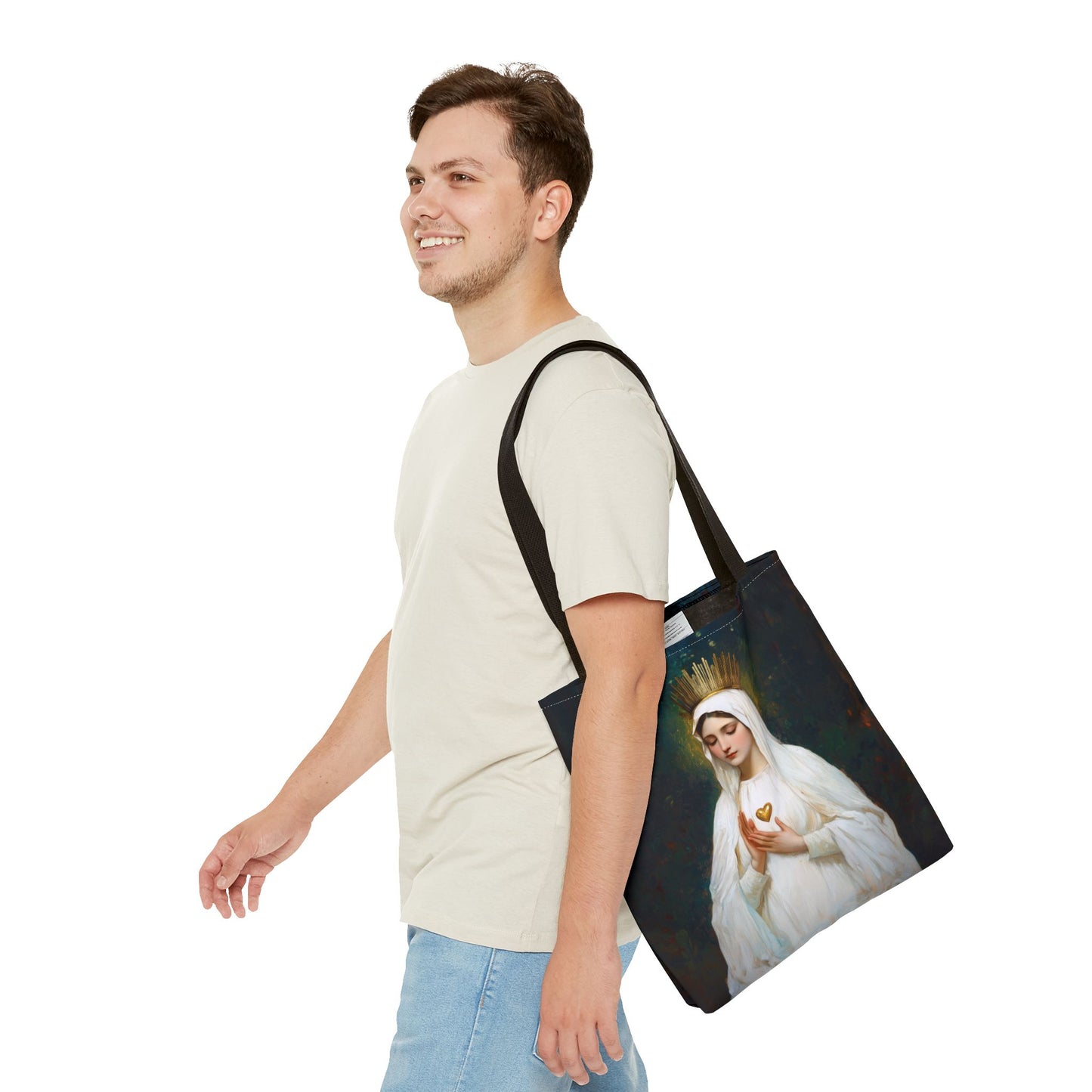 Our Lady of Beauraing - Our Lady of the Golden Heart - Marian Art - Tote Bag - Large Medium Small Faith Art Bag - Tote Purse
