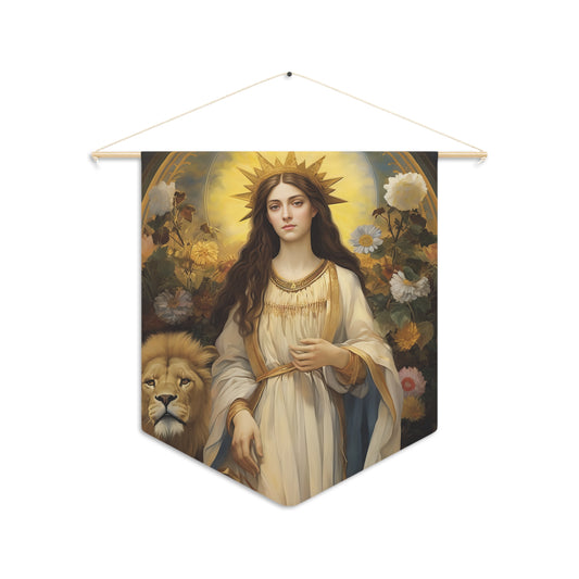 Saint Thecla Wall Banner / Wall Hanging / Pennant - Unique religious Art - Prayer room art - Catholic Home Art - Large Print - 18" x 21"