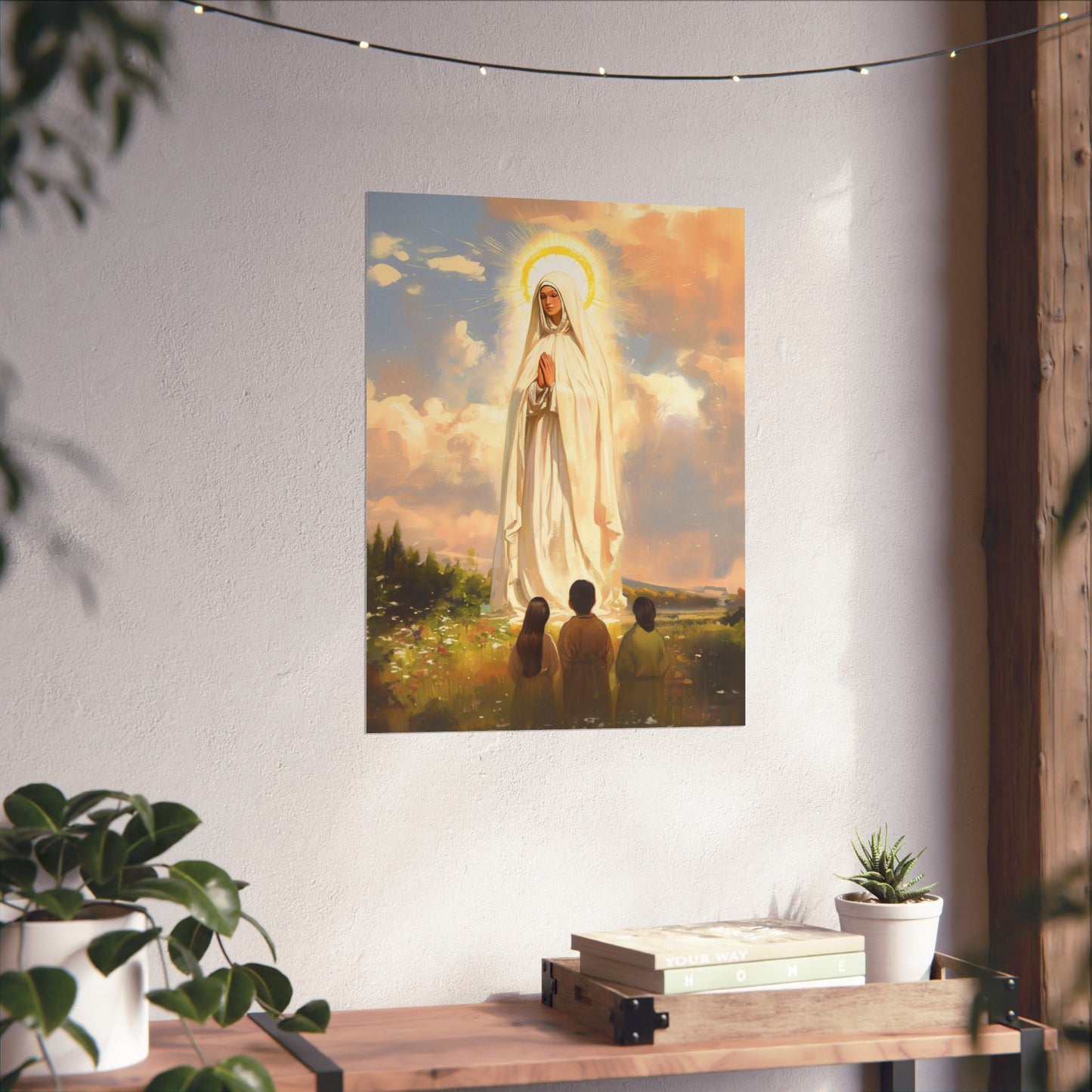 Our Lady of Fátima Poster Print - Sanctified Souls Print - Multiple Sizes - Premium Posters - Catholic Art for your home