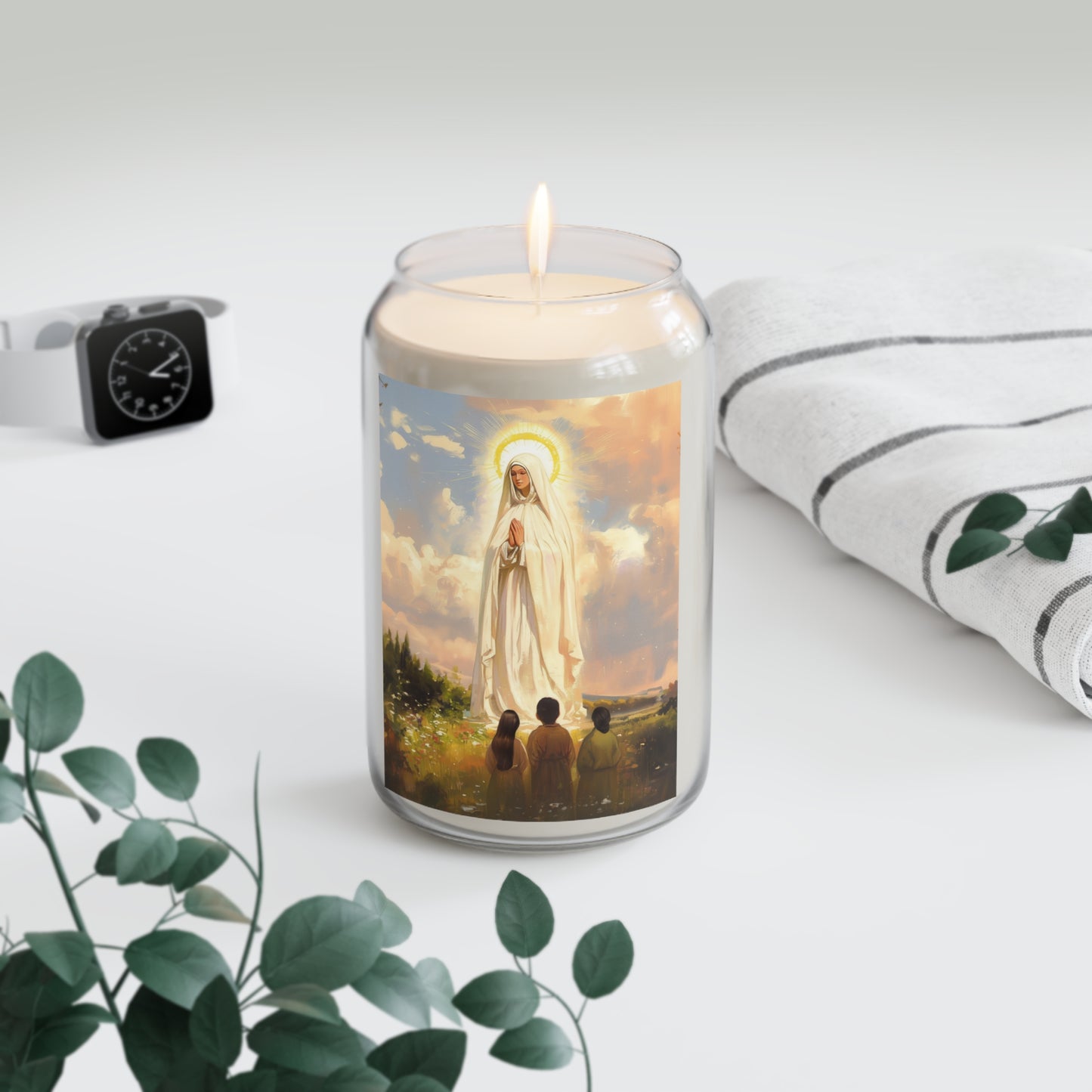 Our Lady of Fátima - Scented Prayer Candle, 13.75oz -  Candle - Catholic Art - prayer room Scented Candle - Religious gift