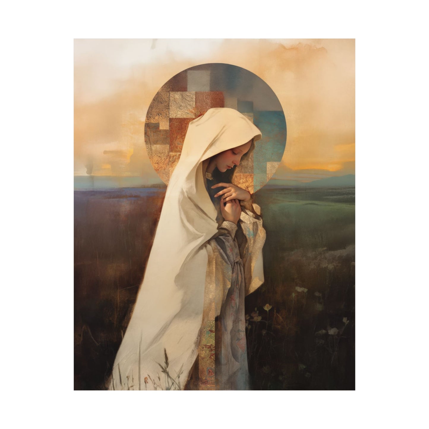 Our Lady of the Prairie - Sanctified Souls Print - Multiple Sizes - Premium Posters - Catholic Art - Christian Home