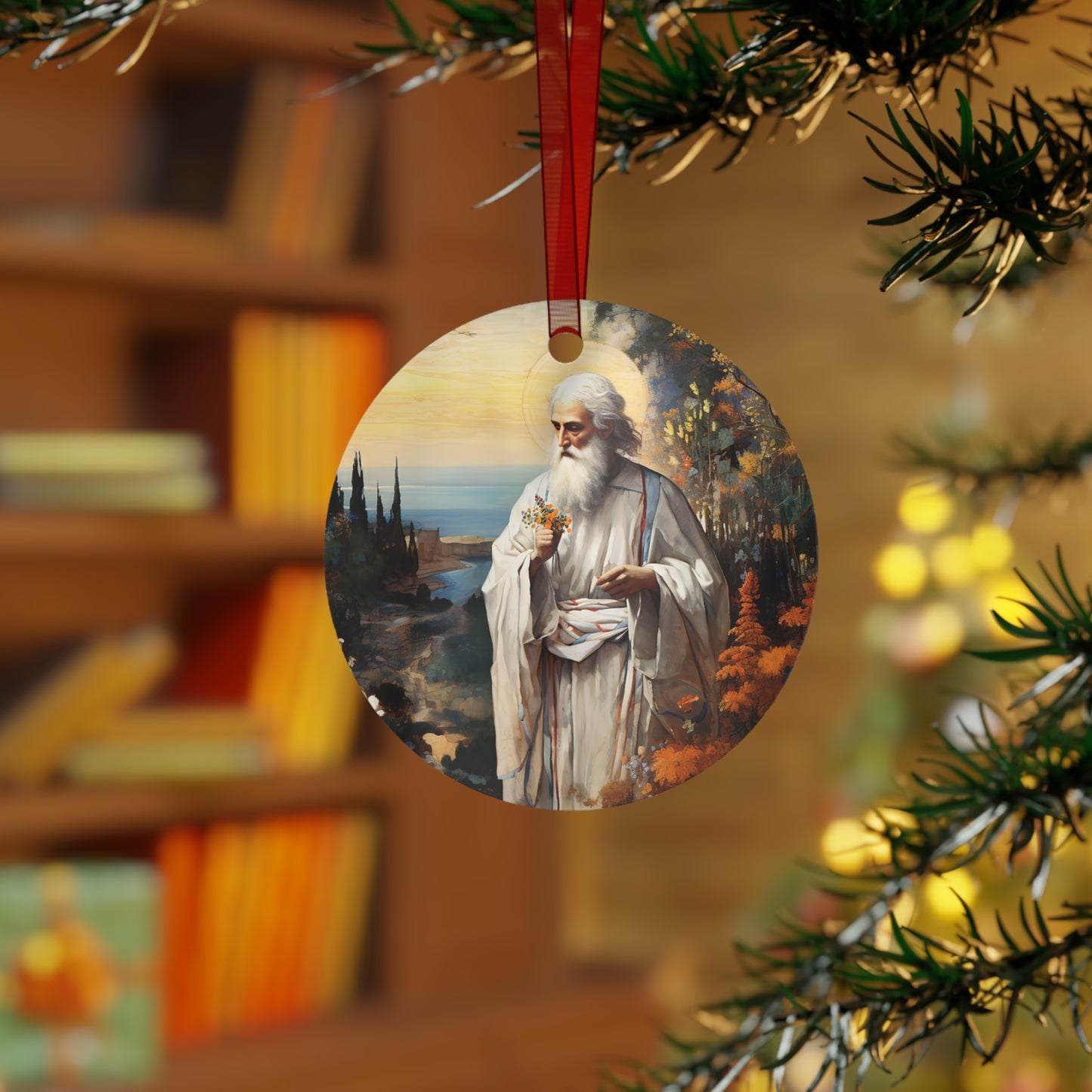 God's Footsteps in Eden Ornament - Religious Holiday Christmas Ornament and Keepsake - Double sided Keepsake Religious Ornament