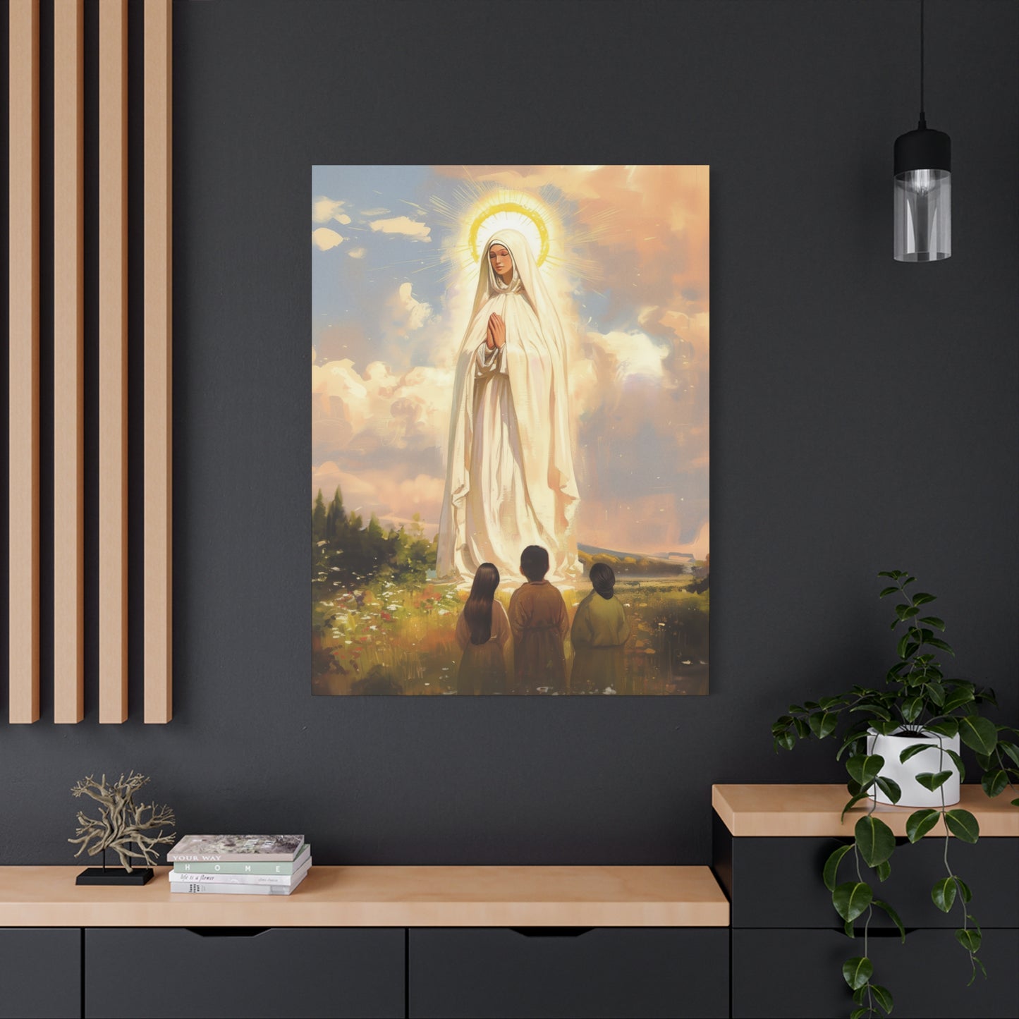 Our Lady of Fátima - Gallery Wrapped Canvas - Print - Religious Art for your Home - Catholic art print - prayer room art