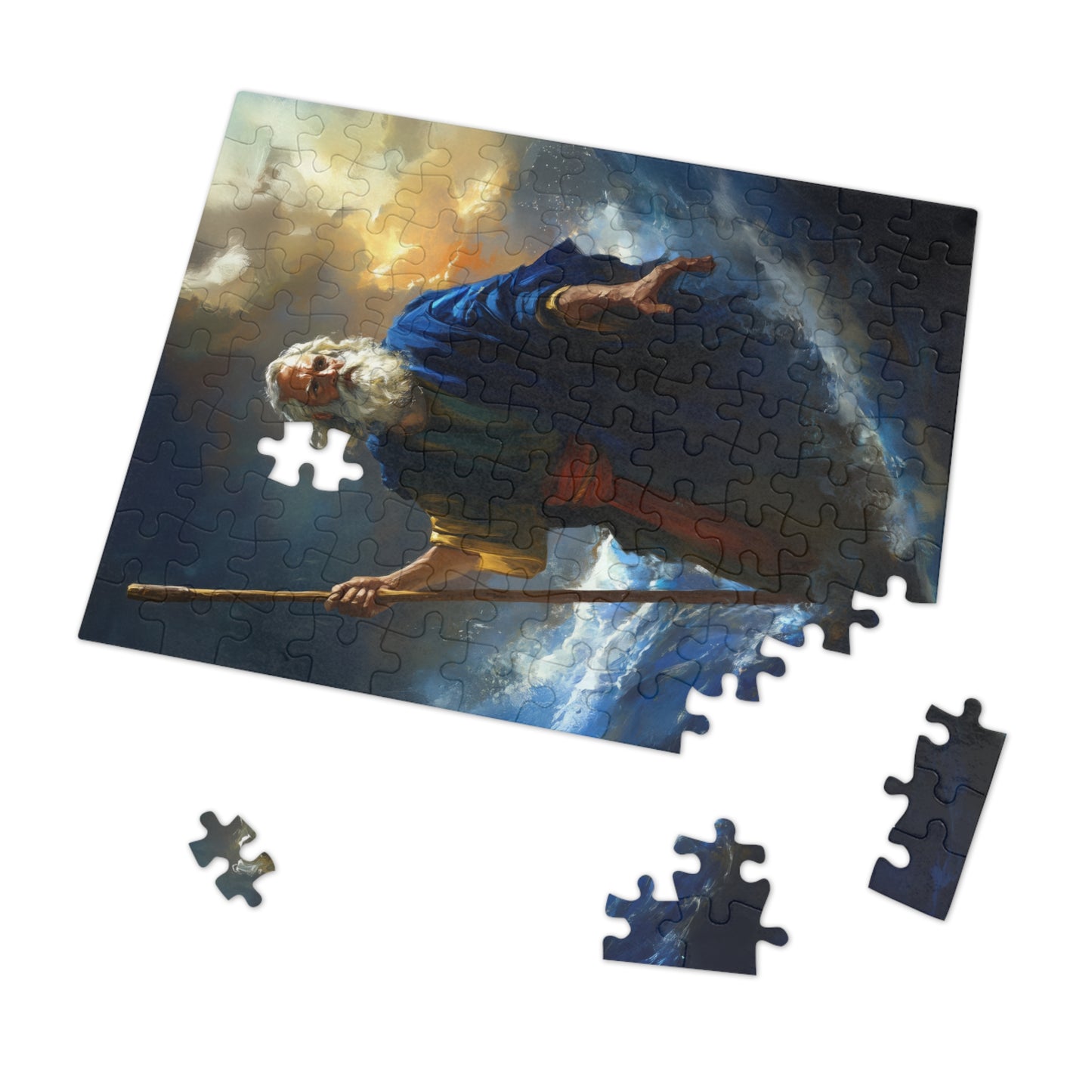 Moses Before the Trembling Sea - Puzzle & Keepsake Tin - Religious Jigsaw Puzzle (30, 110, 252, 500,1000-Piece)